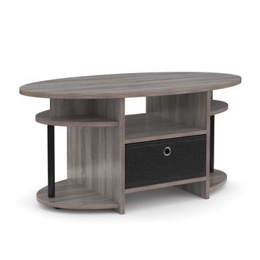 Beistelltisch ADAMO oval hellgrau/schwarz