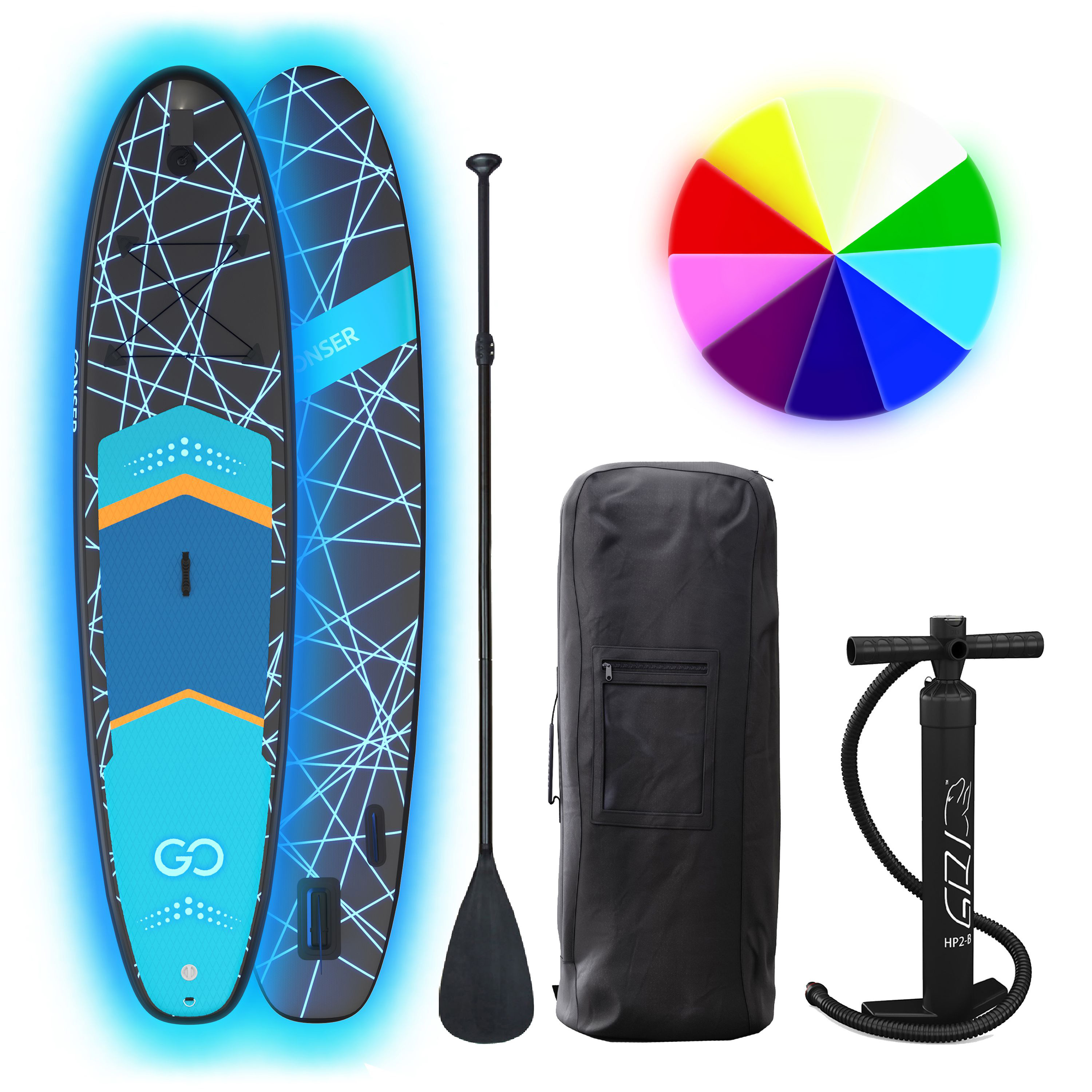 LED Stand Up Paddle LASER 320 cm schwarz