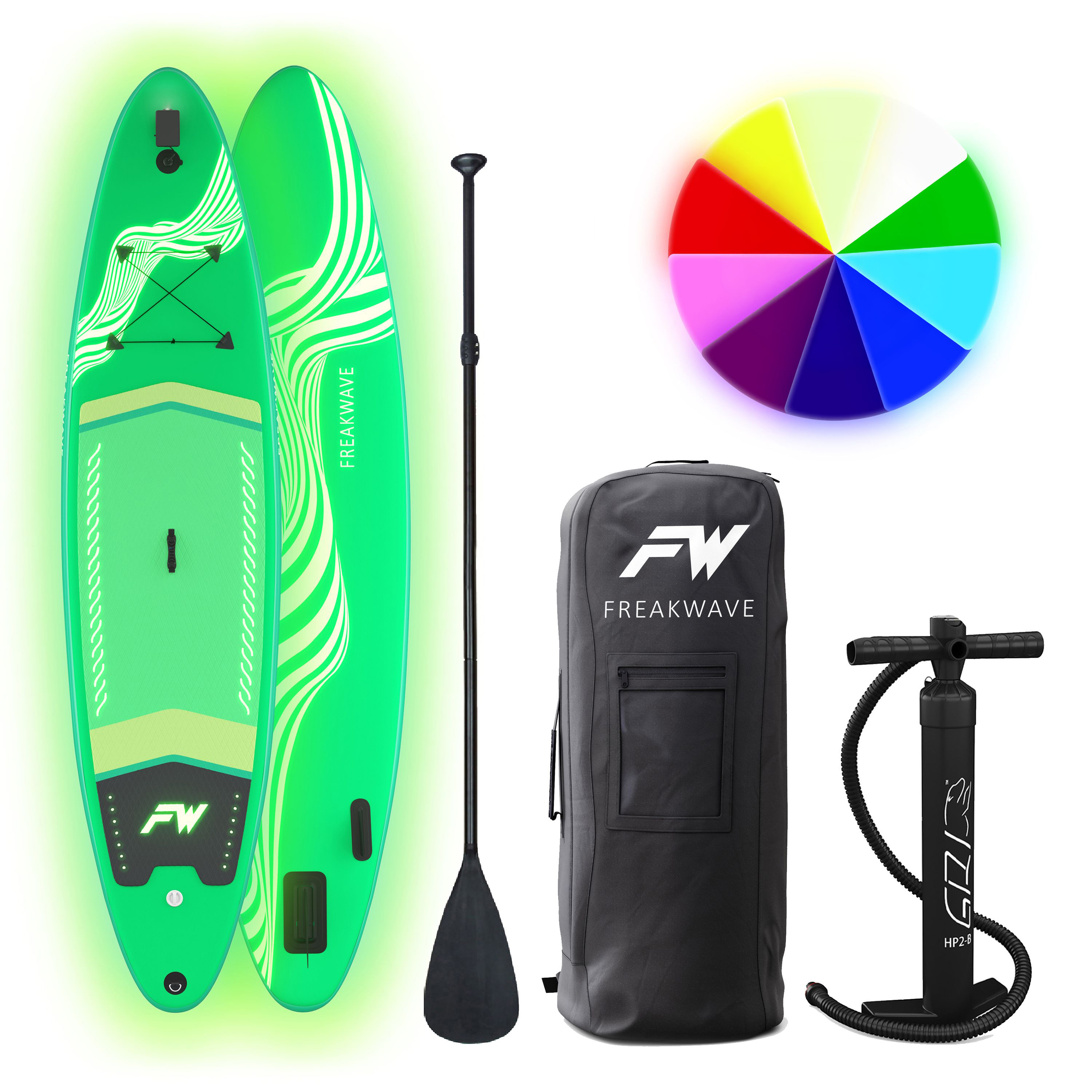 LED Stand up Paddle MAGIC 335 cm grün