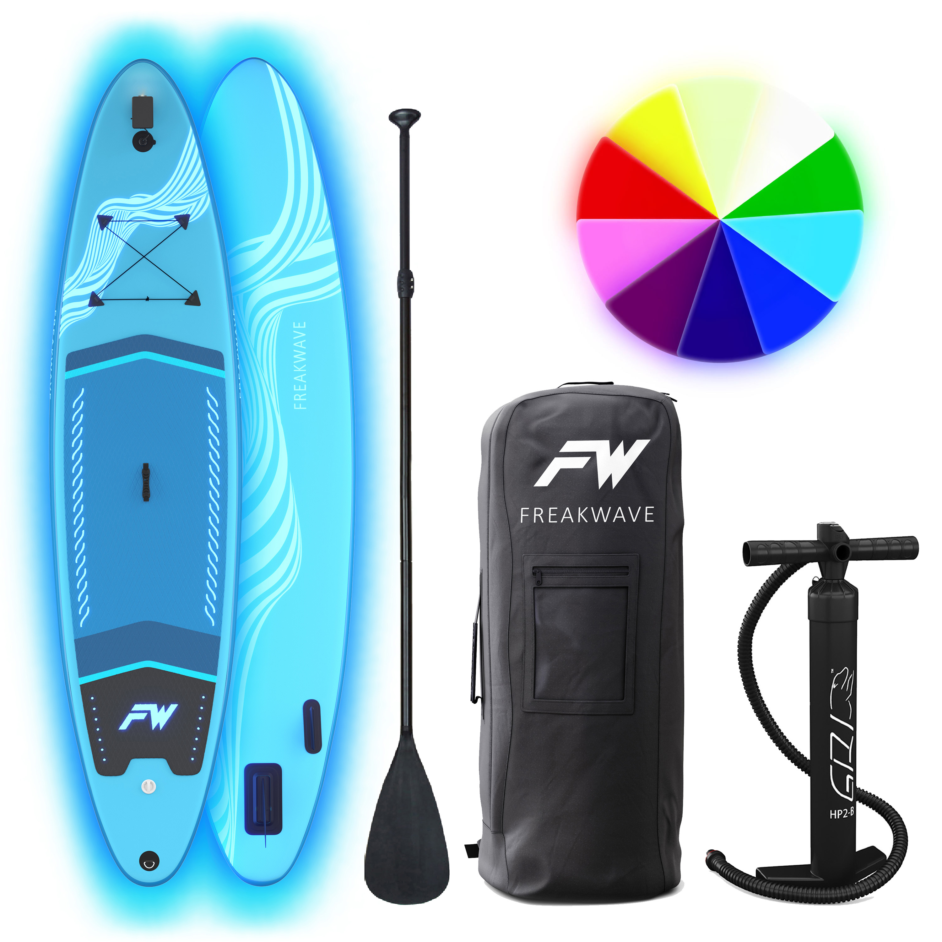 LED Stand up Paddle MAGIC 335 cm blau