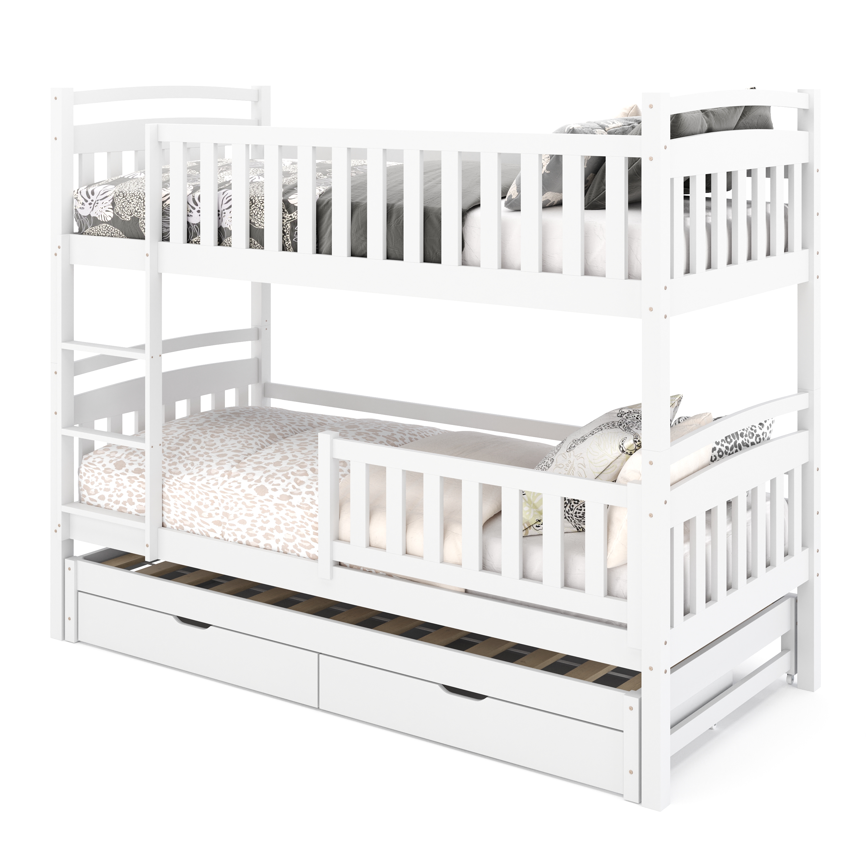 Etagenbett JULIETTE mit Ausziehfunktion 90 x 200 cm weiss