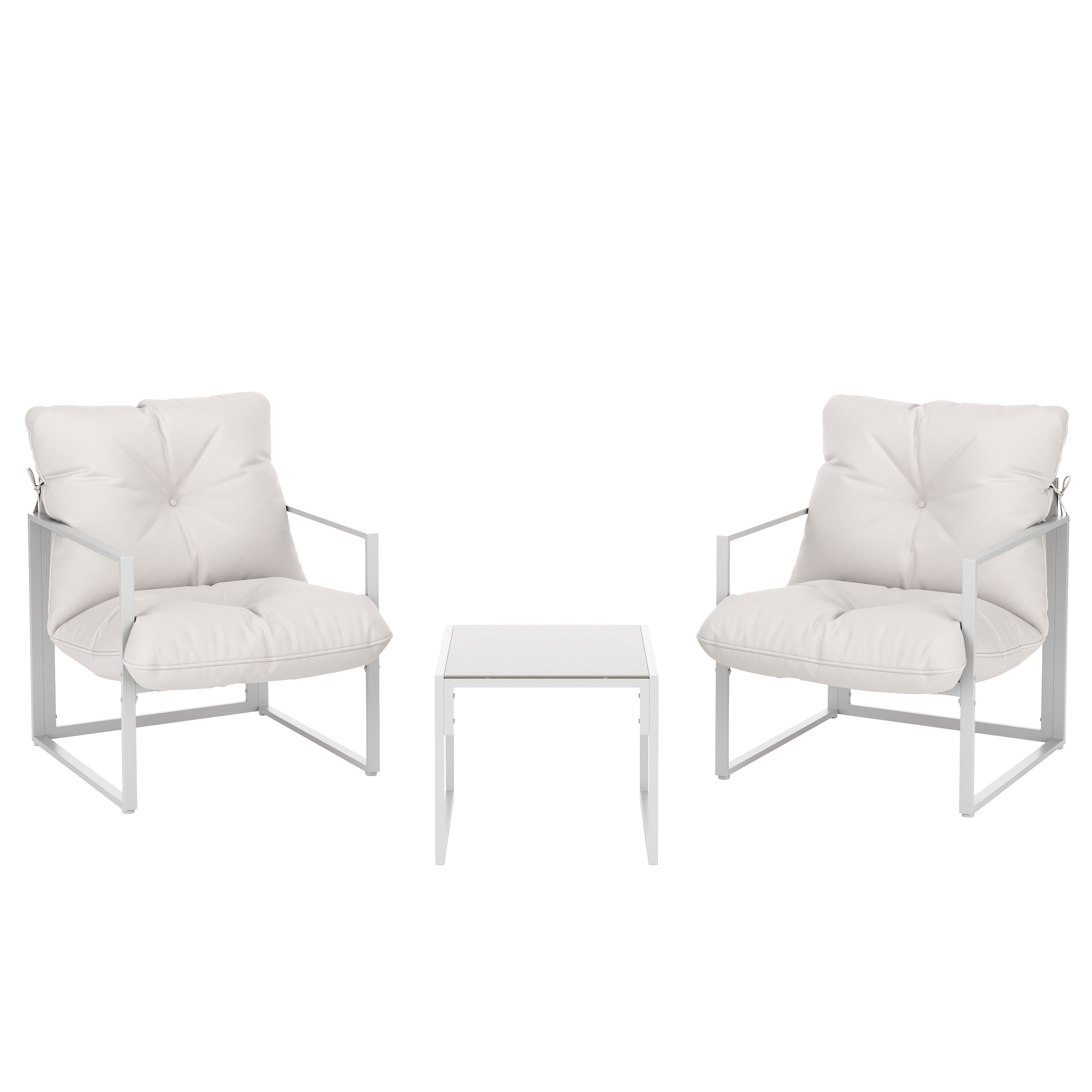 Image of Gartenmöbel Set DELANO 3-teilig weiss