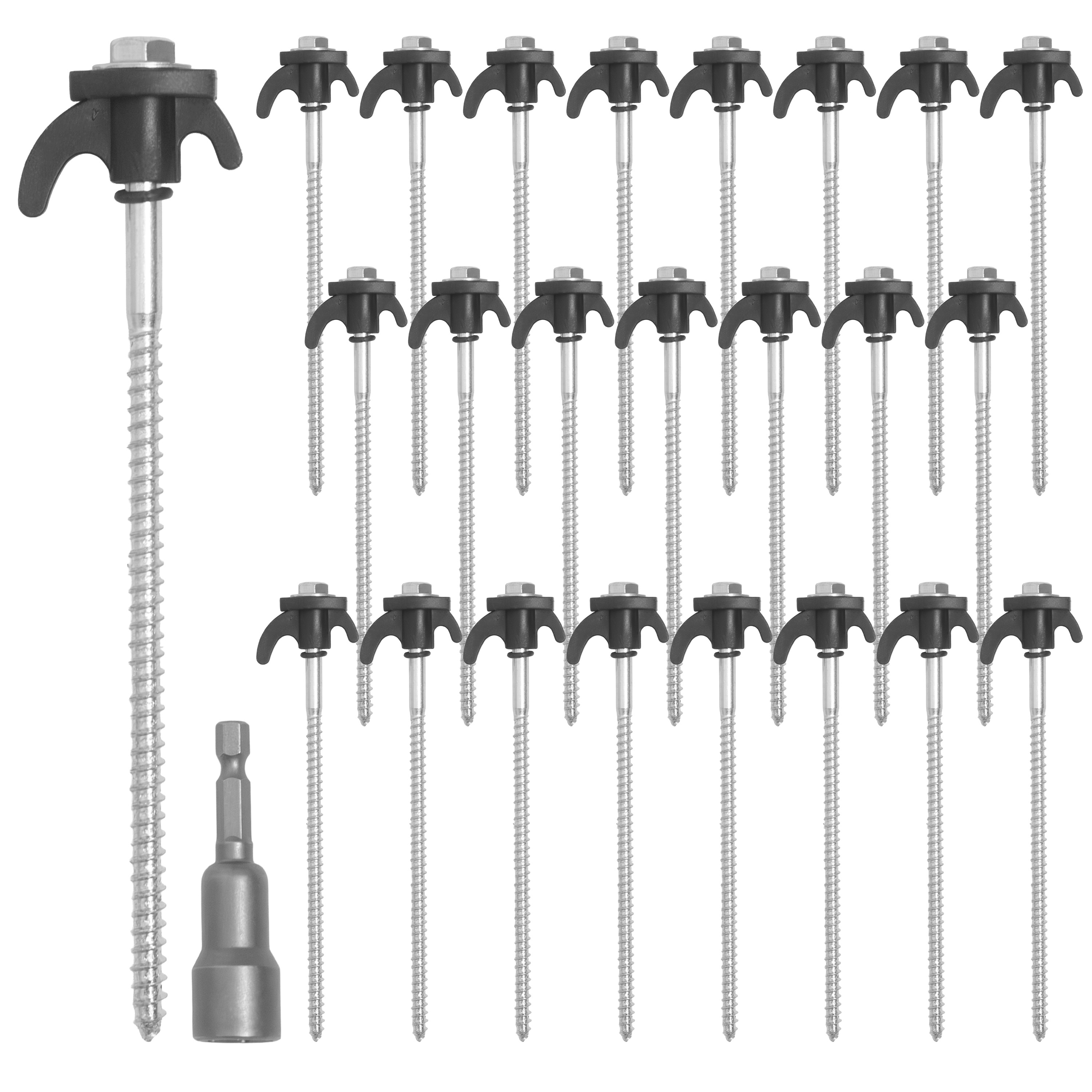 Zelthering mit Gewinde 24er Set