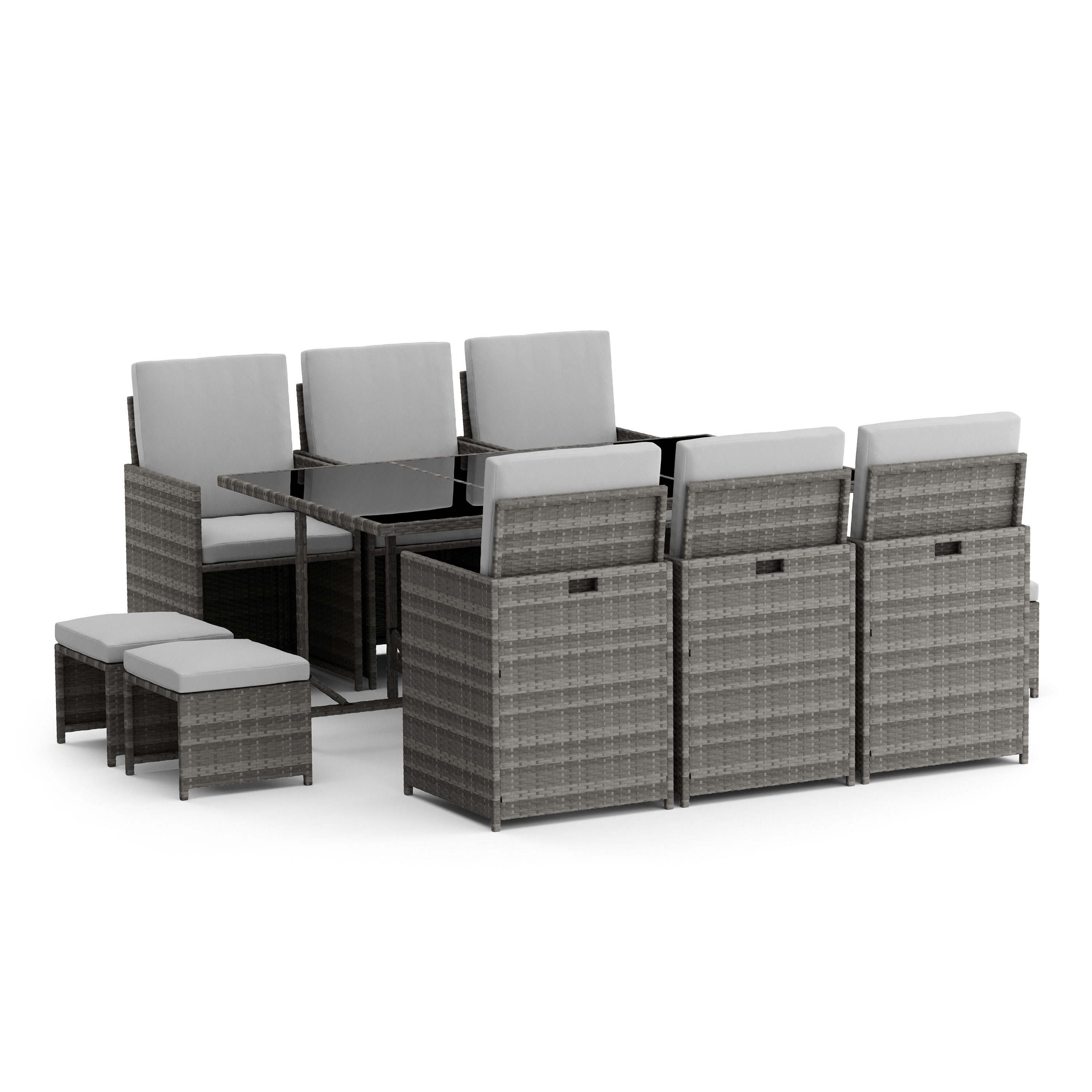 Rattangarnitur GIORGIO grau