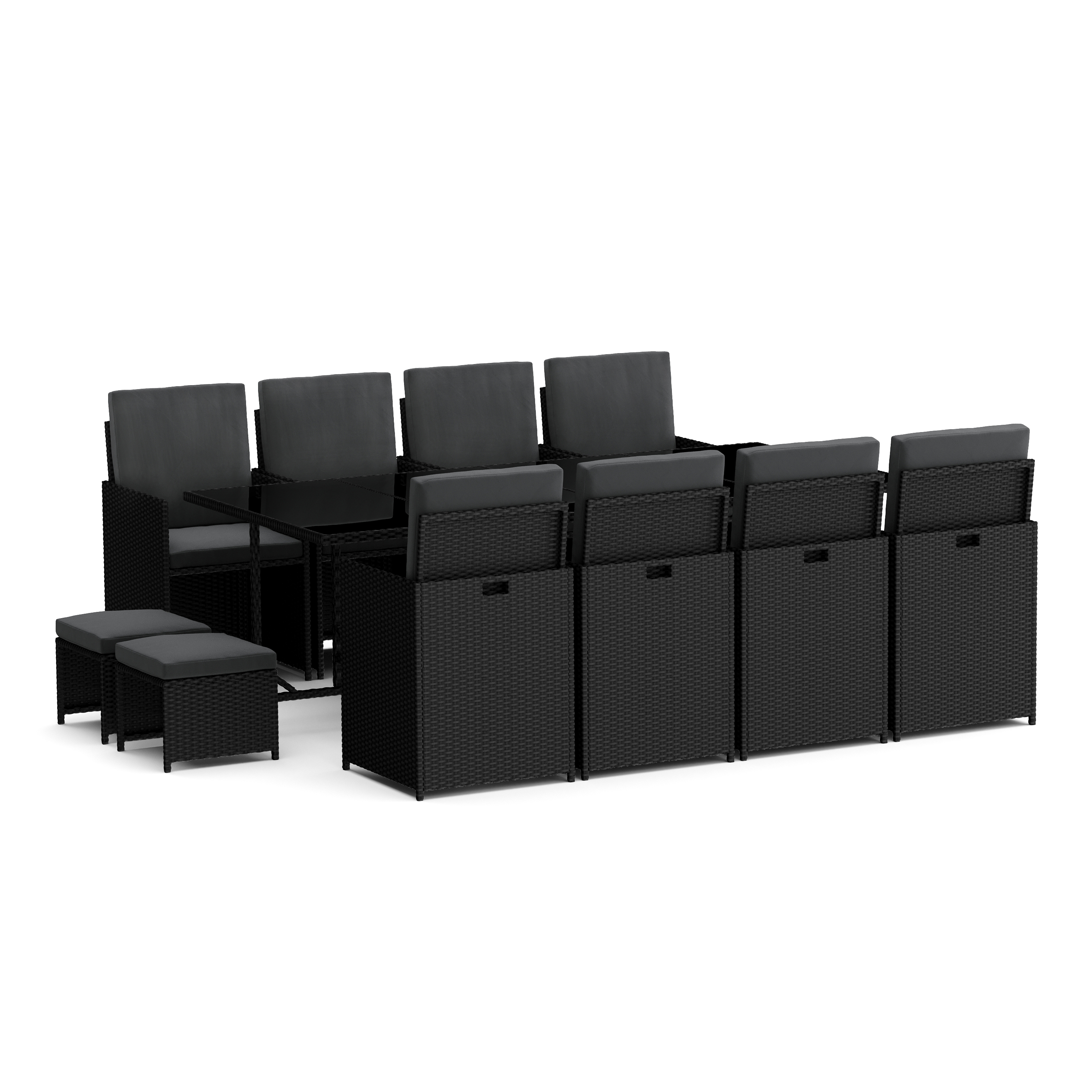 Rattangarnitur MASSIMO schwarz