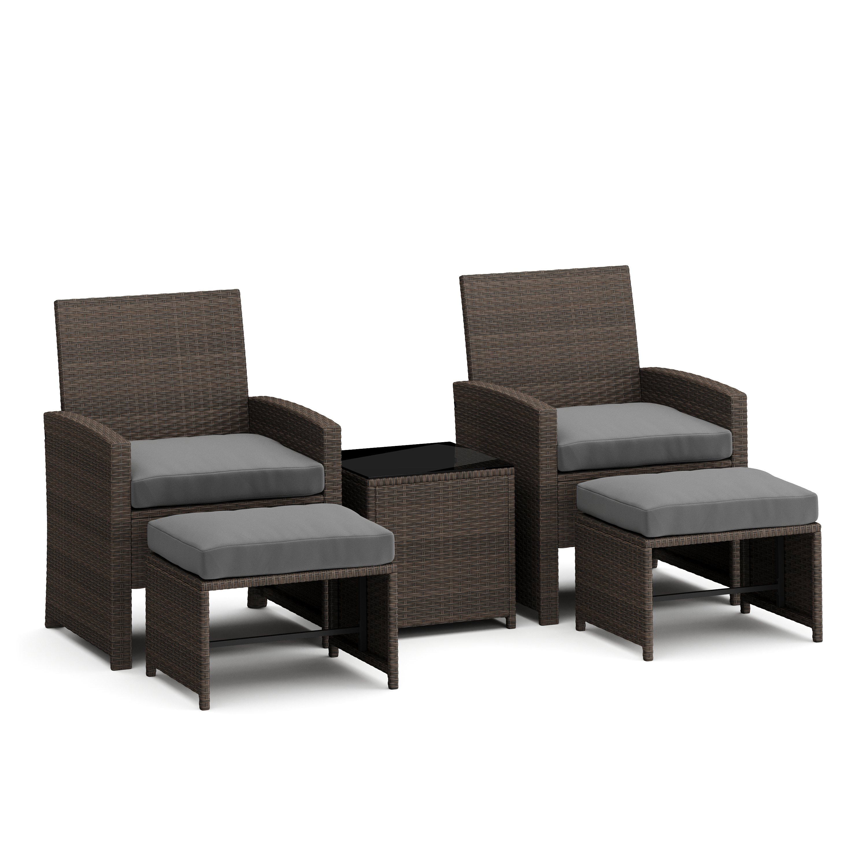 Gartenmöbel Set Rattan EREN braun/anthrazit