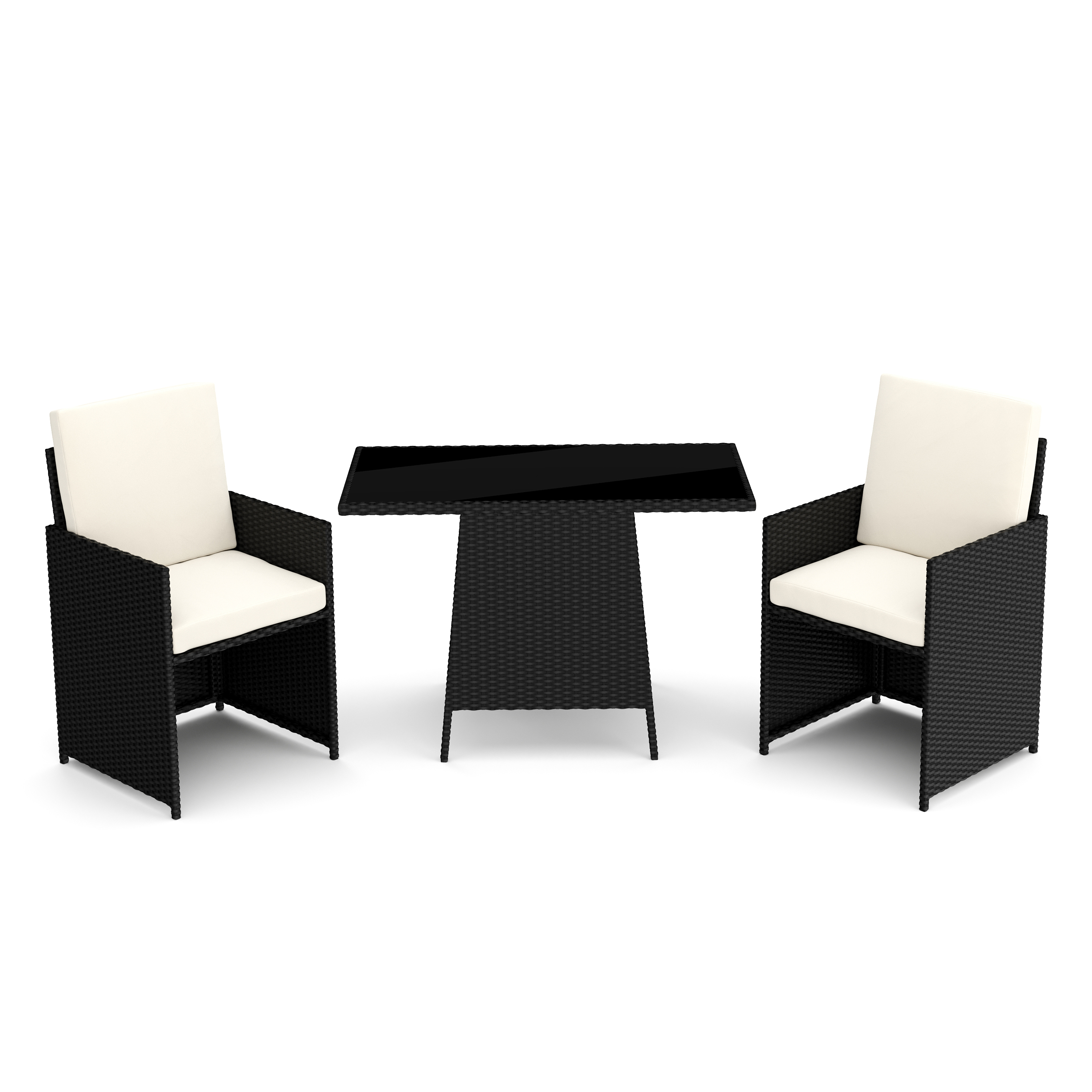 Gartenmöbel Set Rattan HAROLD schwarz/weiss