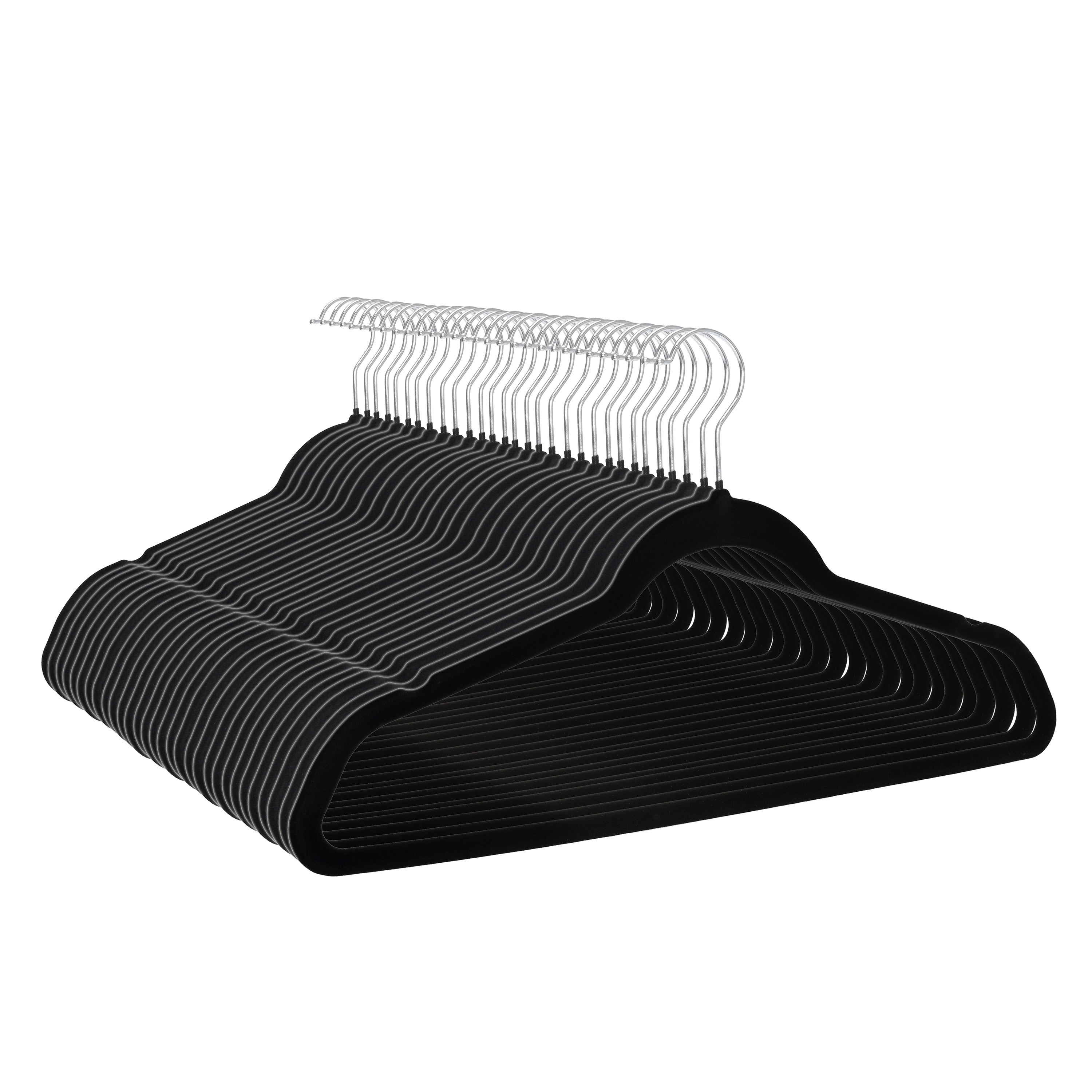 Kleiderbügel Samt schwarz 30er Set