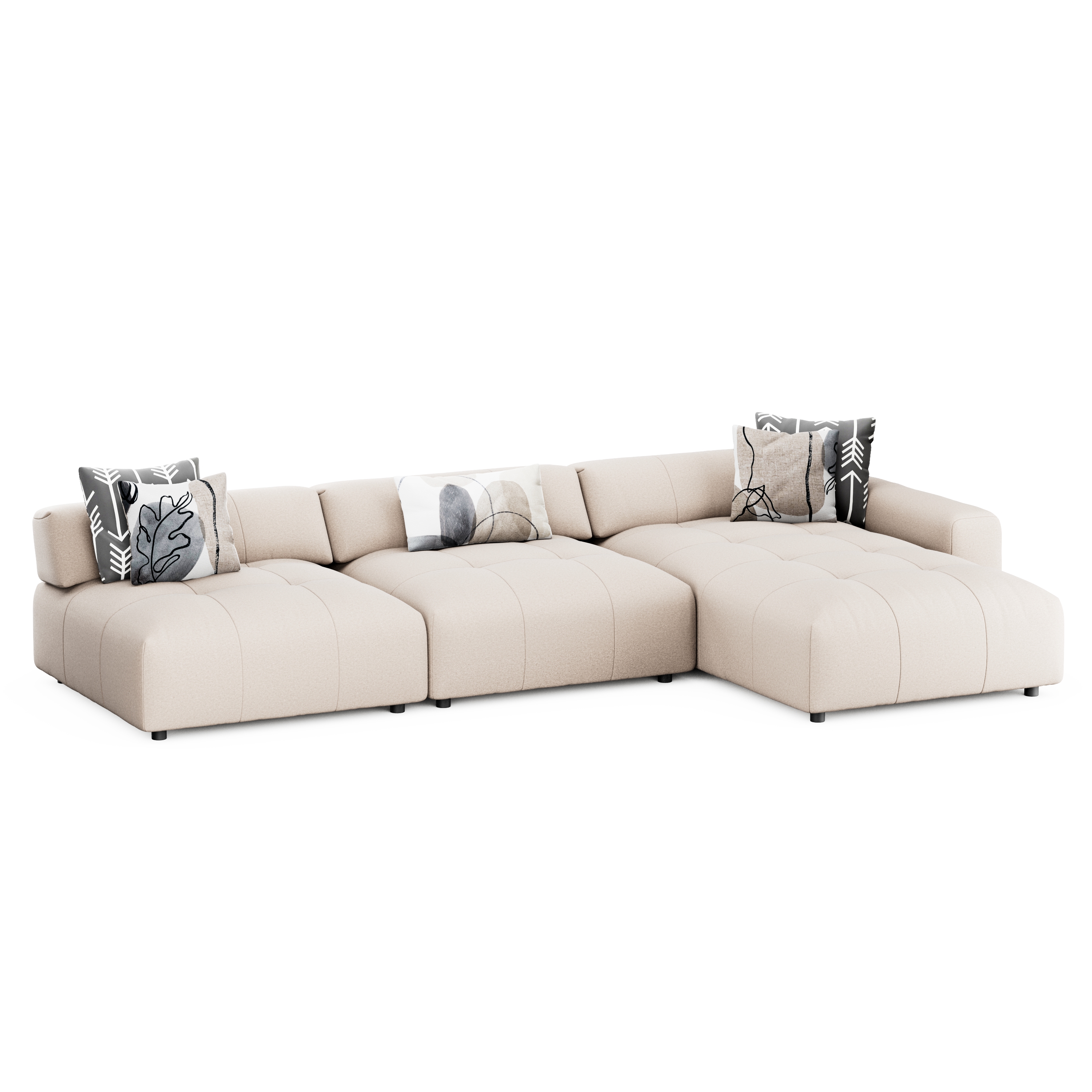 Ecksofa BONNIE rechts beige
