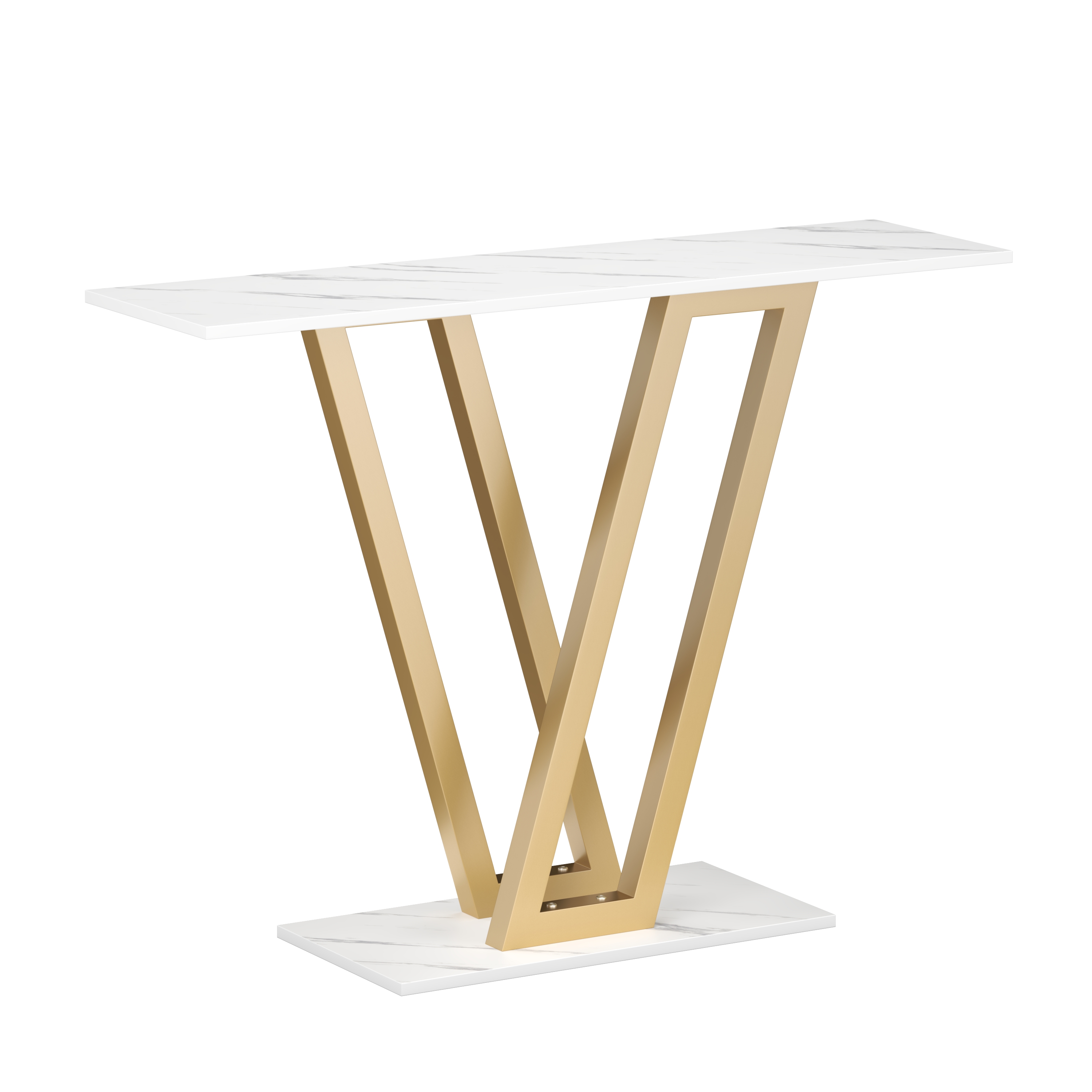 Konsolentisch LORINA 110 x 80 cm weiss/gold