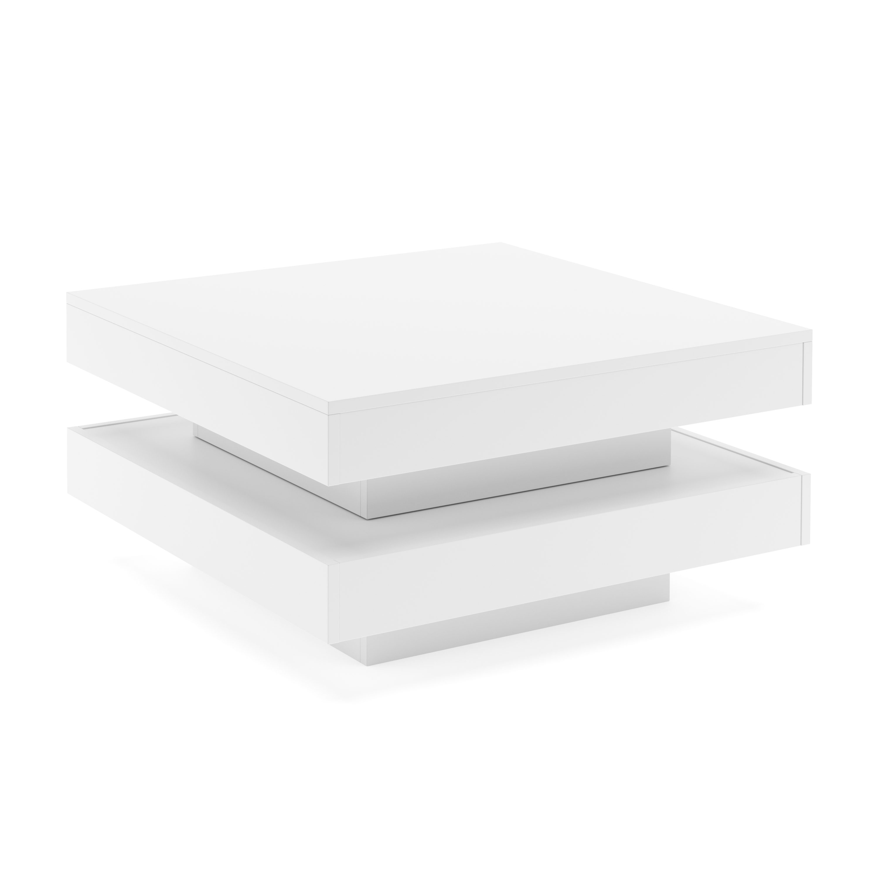 Beistelltisch ELEGANCE drehbar 70 x 70 x 34 cm weiss