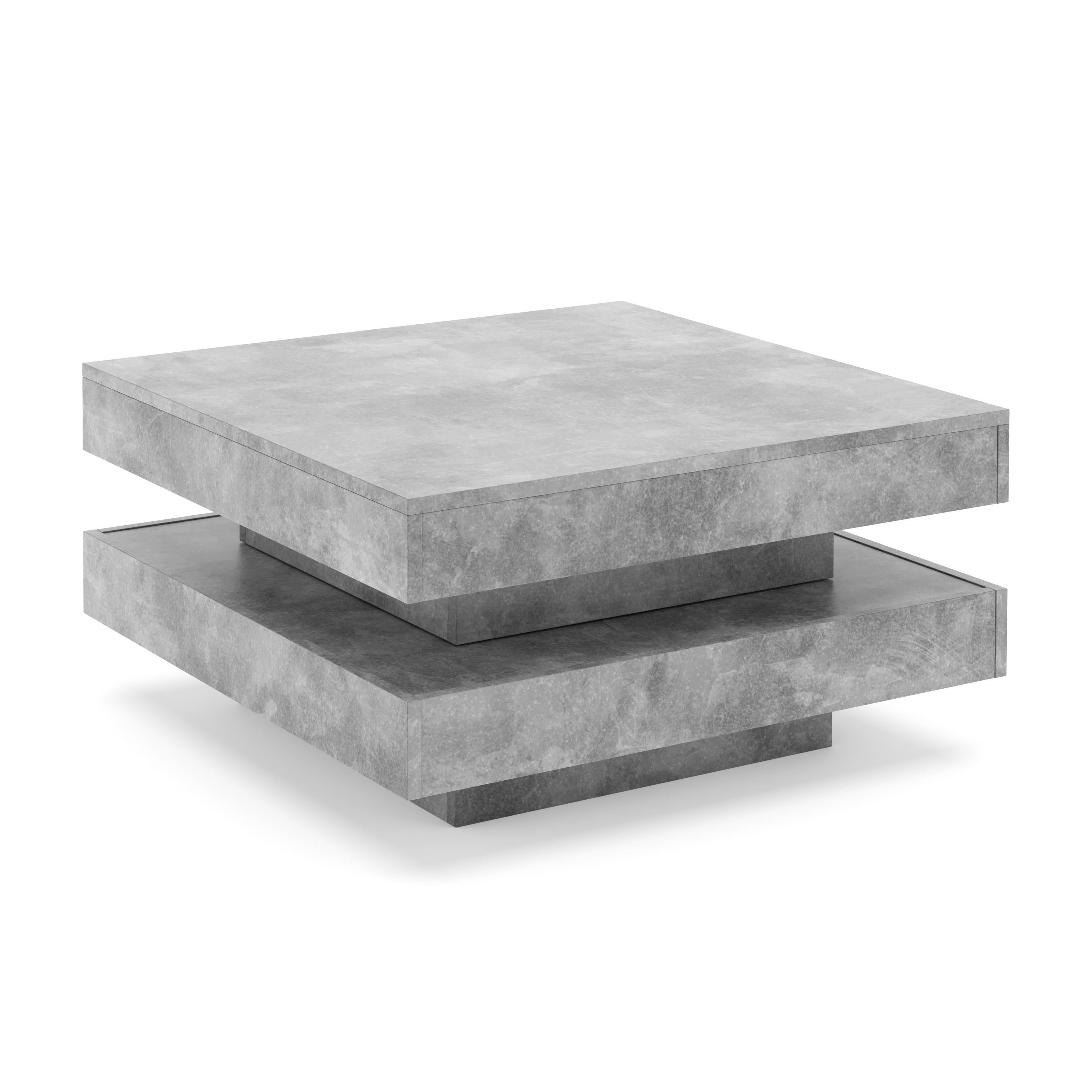 Beistelltisch ELEGANCE drehbar 70 x 70 x 34 cm grau