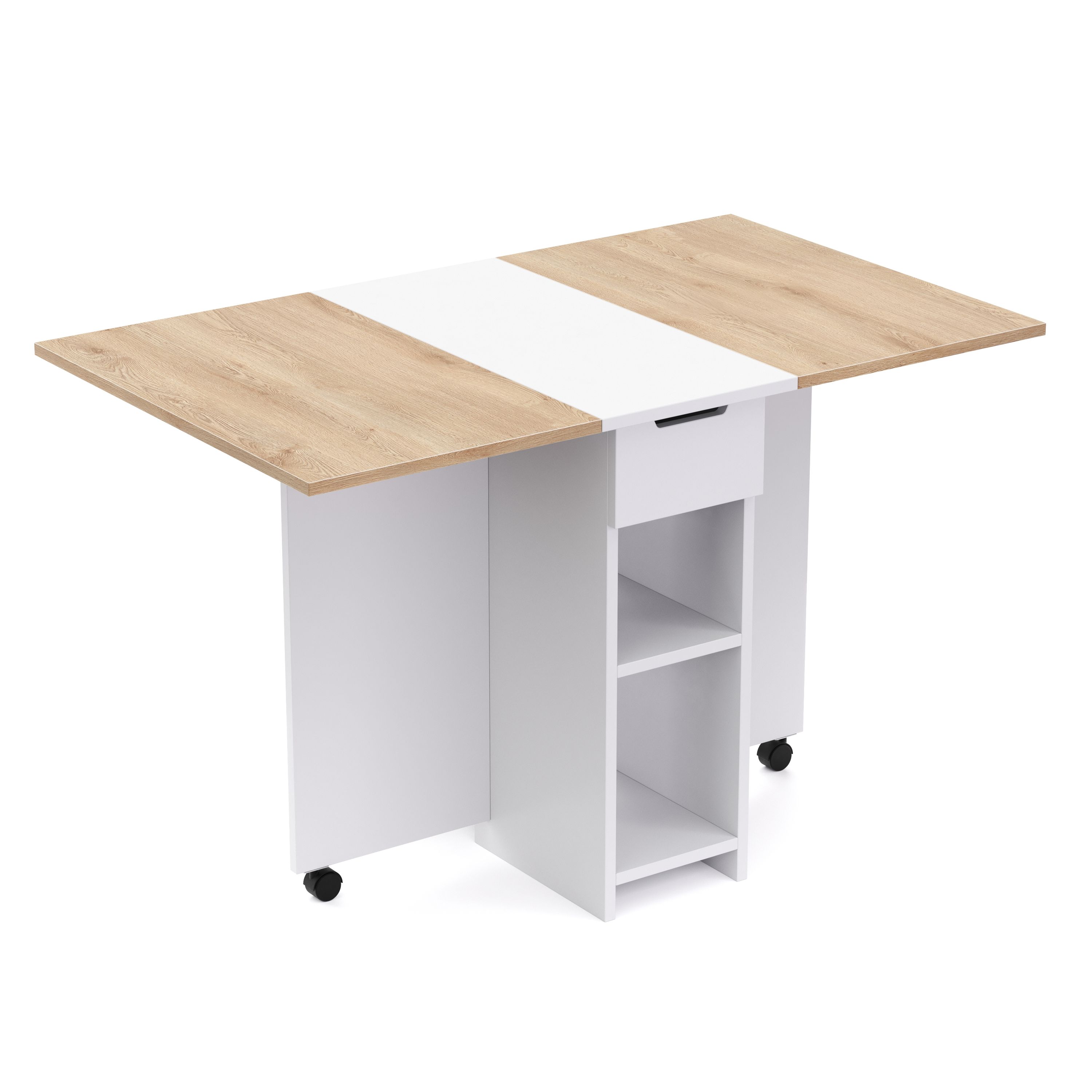 Esstisch klappbar CHARM 120 x 72 cm weiss/hellbraun