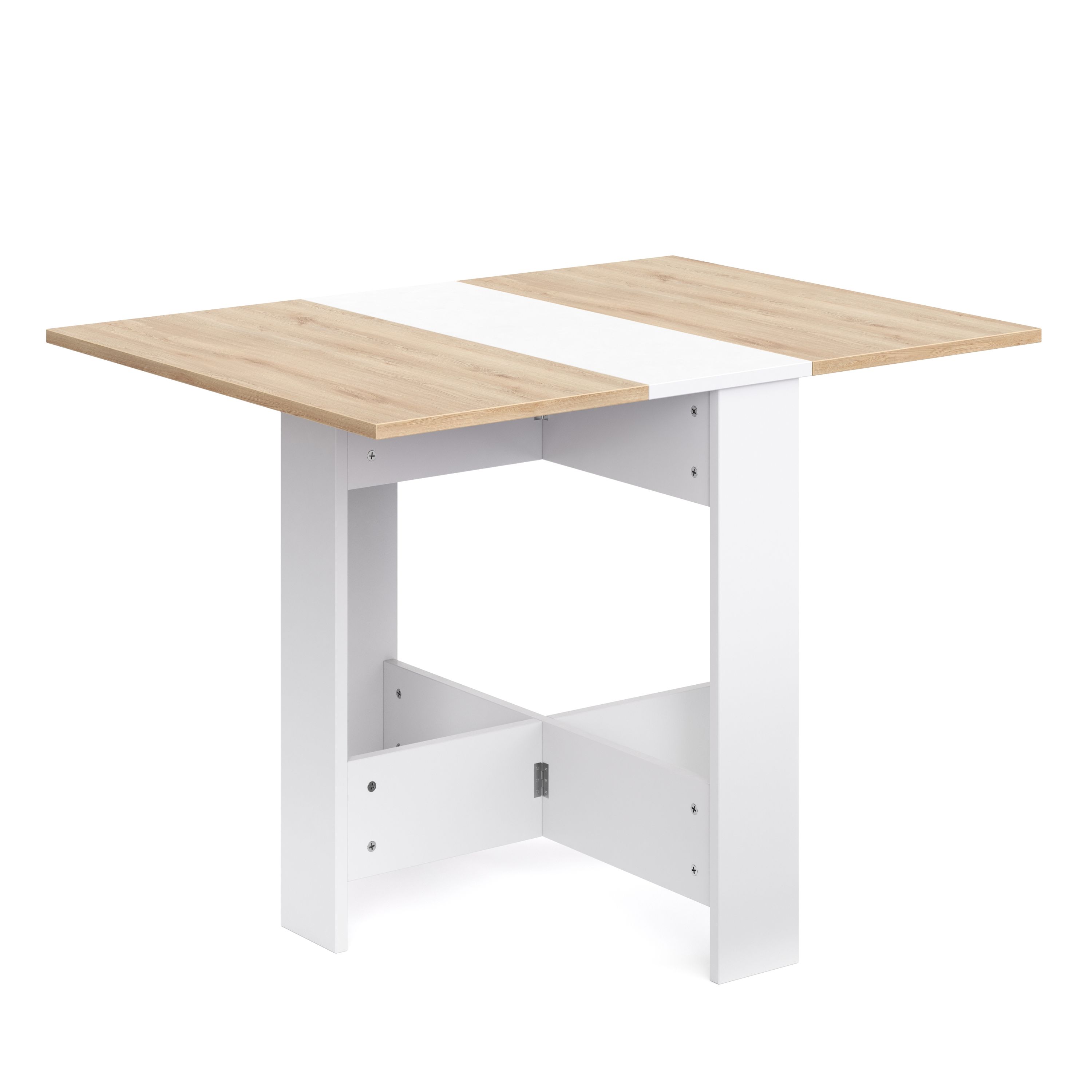 Esstisch klappbar MINIMAL 103 x 76 cm weiss/hellbraun