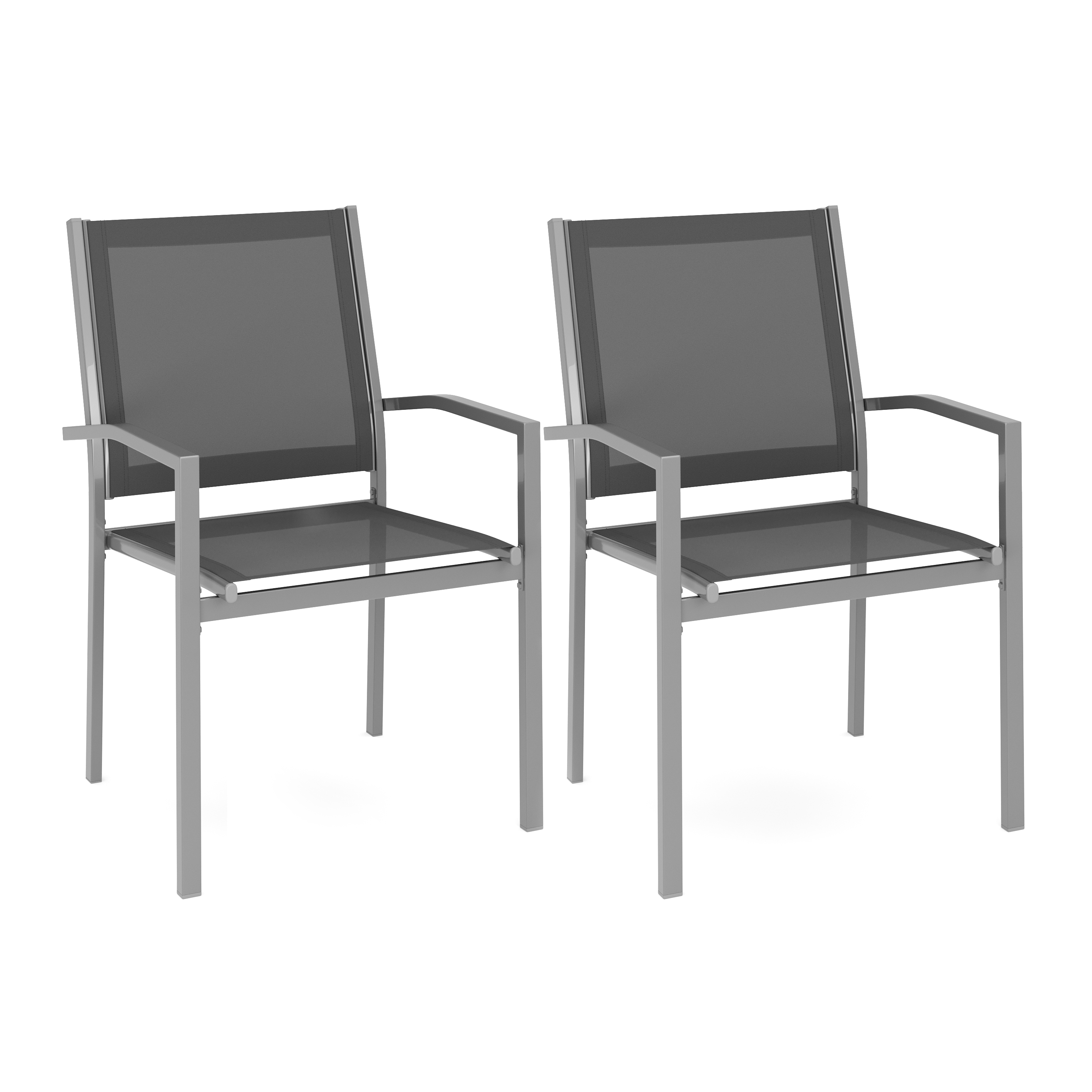 Gartenstuhl ZILLY 2er Set anthrazit