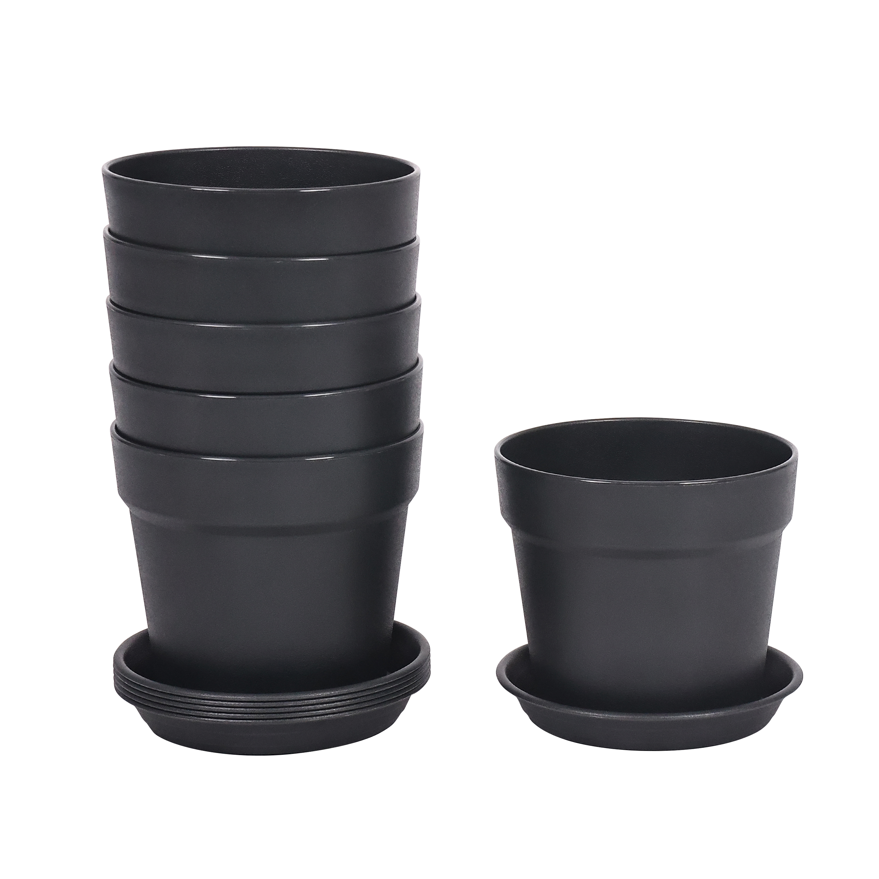 Blumentopf 16.5 cm 6er Set schwarz