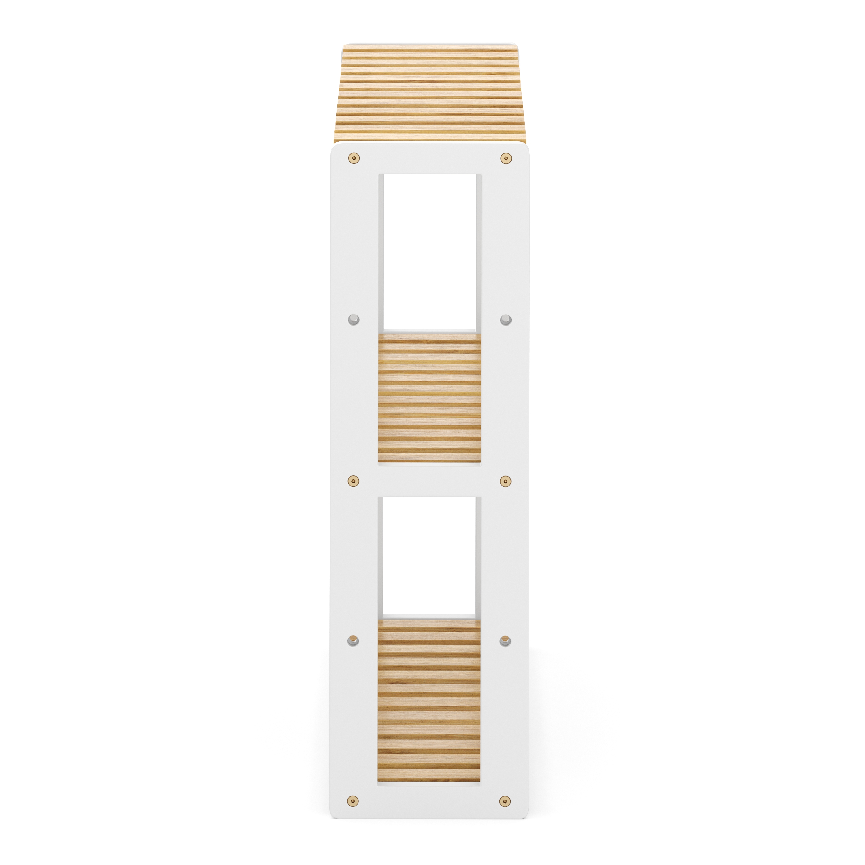 Regal Bambus 60 x 15 x 54 cm weiss/natur | GONSER.CH