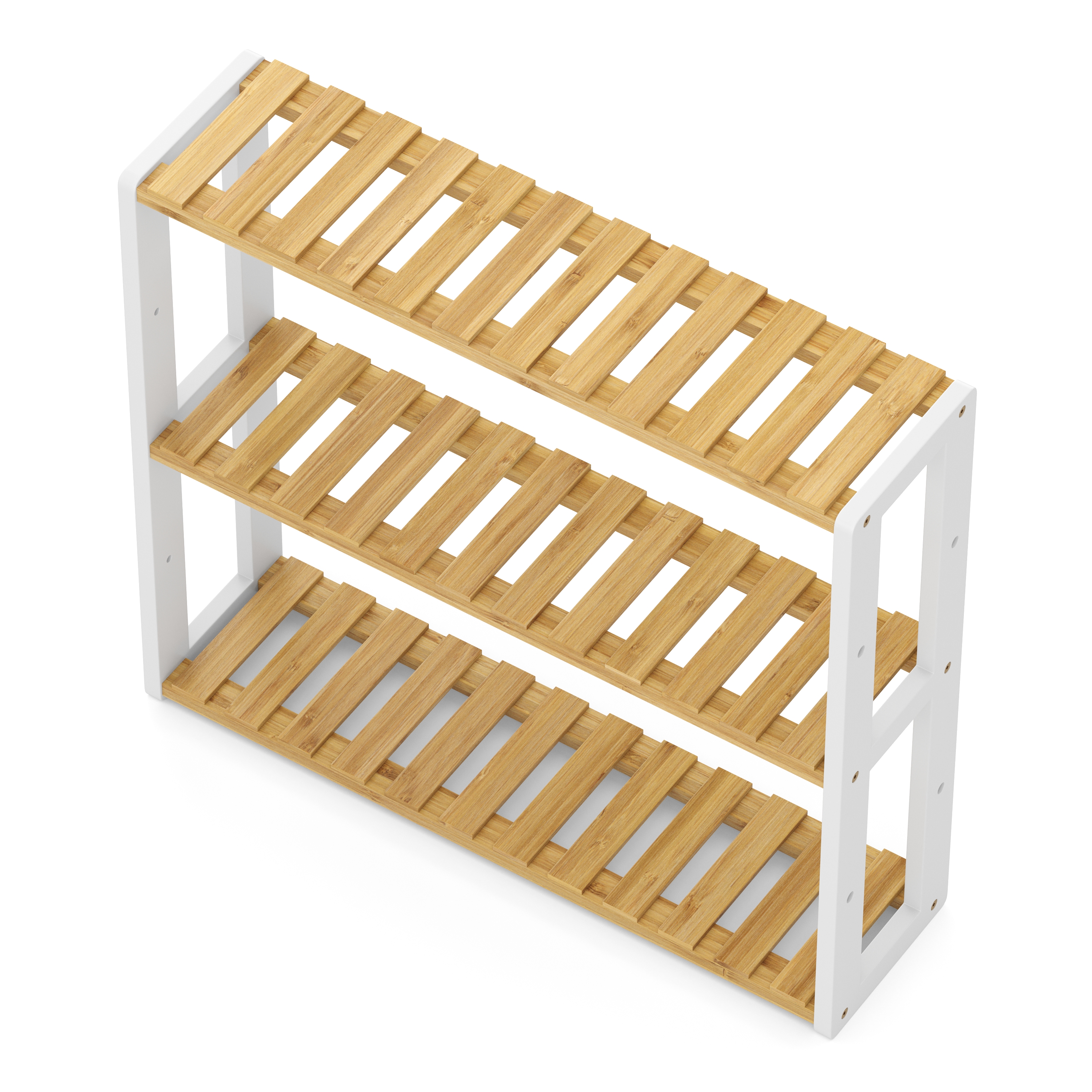 Regal Bambus 60 x 15 x 54 cm weiss/natur | GONSER.CH