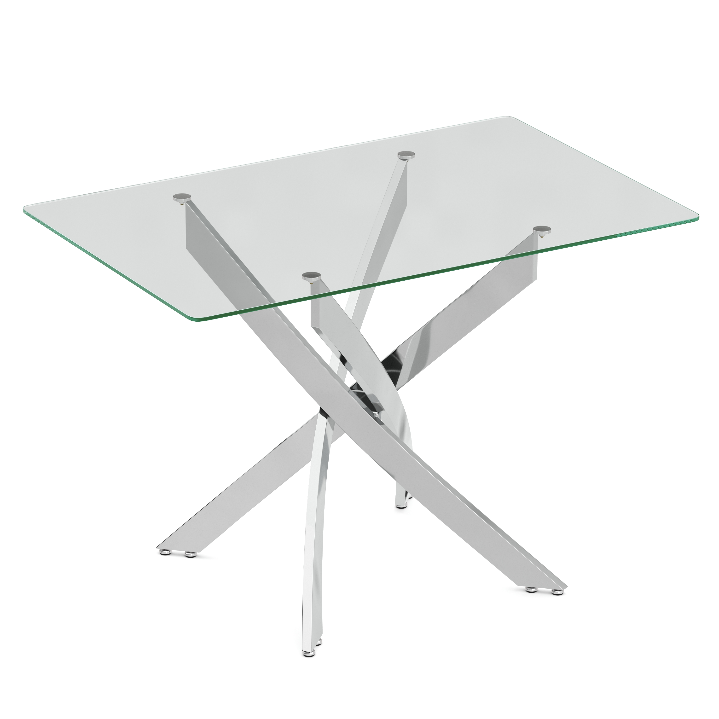 Esstisch Glas ECLIPSE 110 x 70 cm silber