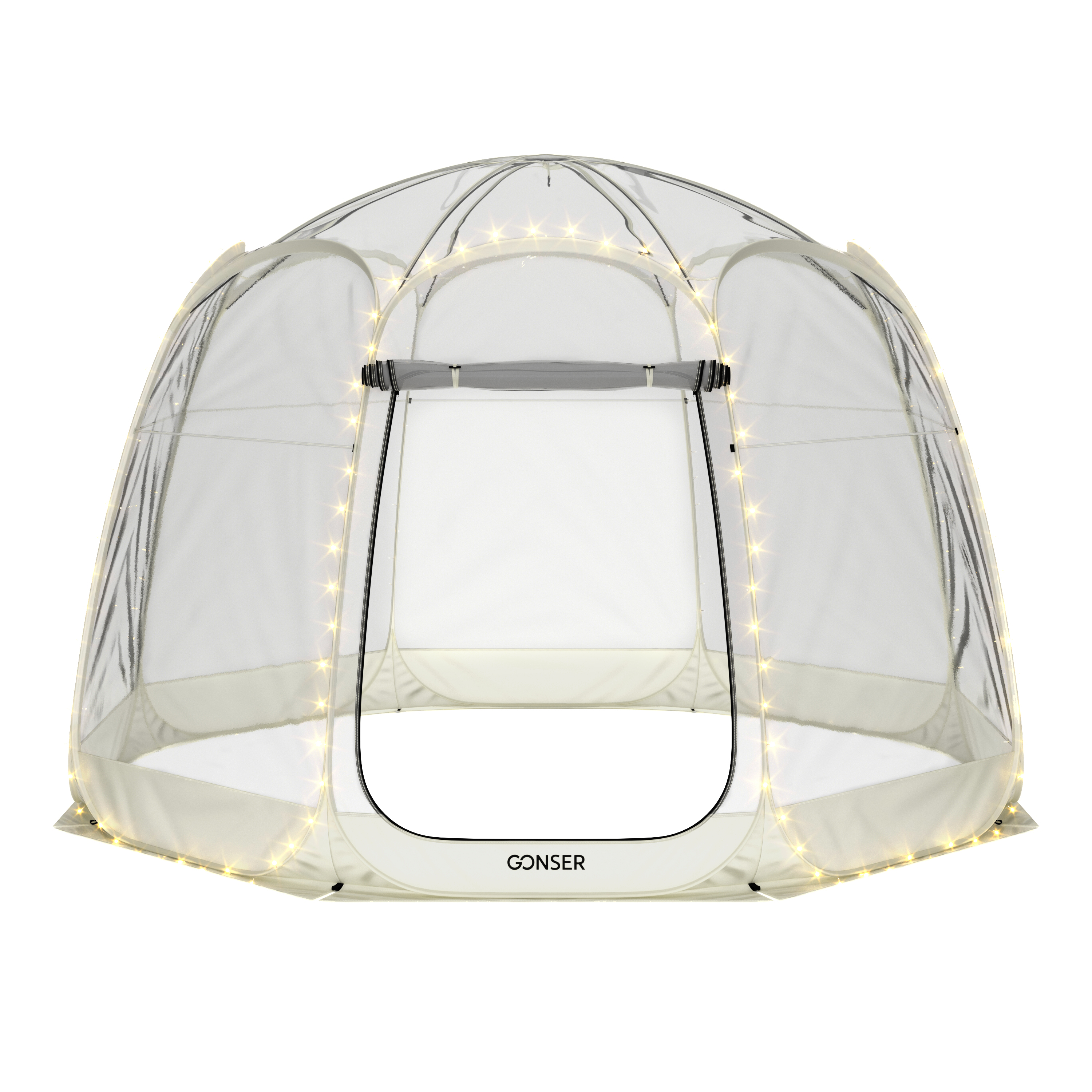 Image of Pop-Up Bubble Zelt LED 8-10 Personen 3.8 m transparent/weiss