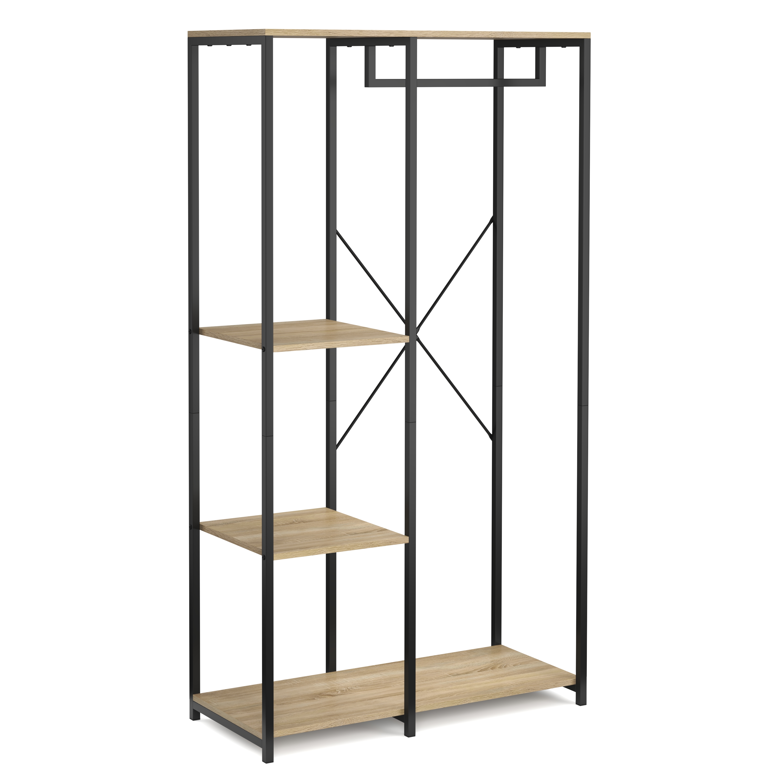 Garderobe Kleiderständer 90 x 167 cm braun/schwarz