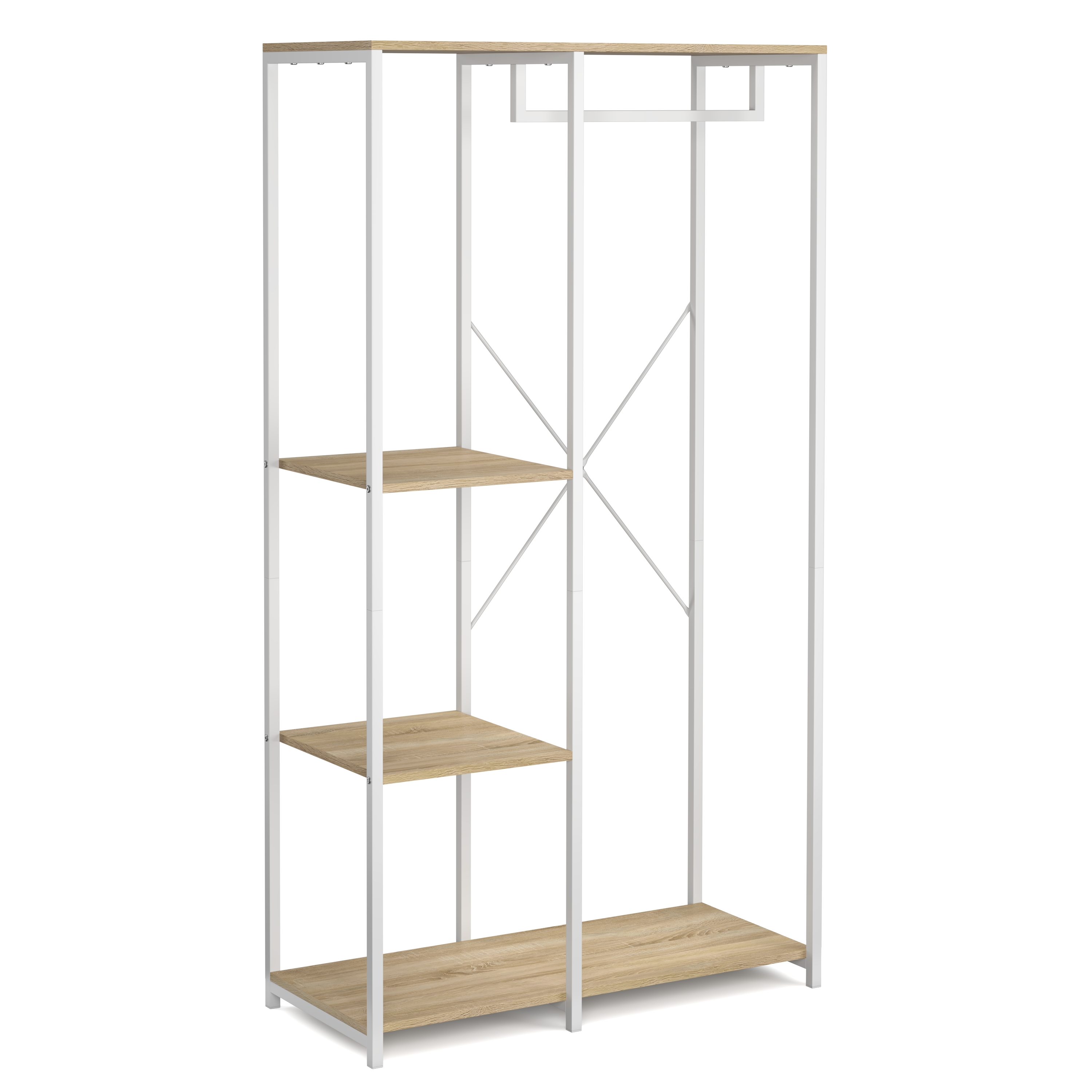 Garderobe Kleiderständer 90 x 167 cm braun/weiss