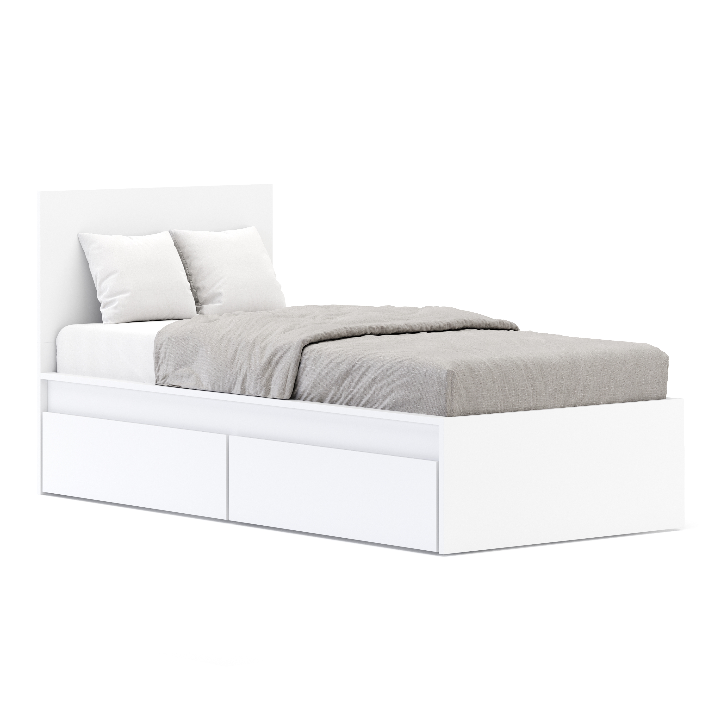 Bett mit 2 Schubladen RIGI 90 x 200 cm weiss