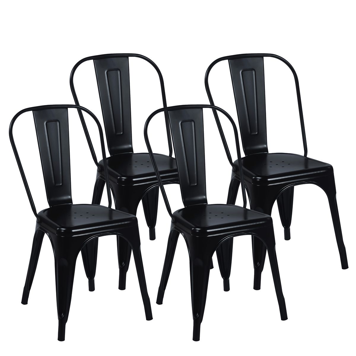 Dining chair metal METALUXE 4 pcs black | Online Shop Gonser