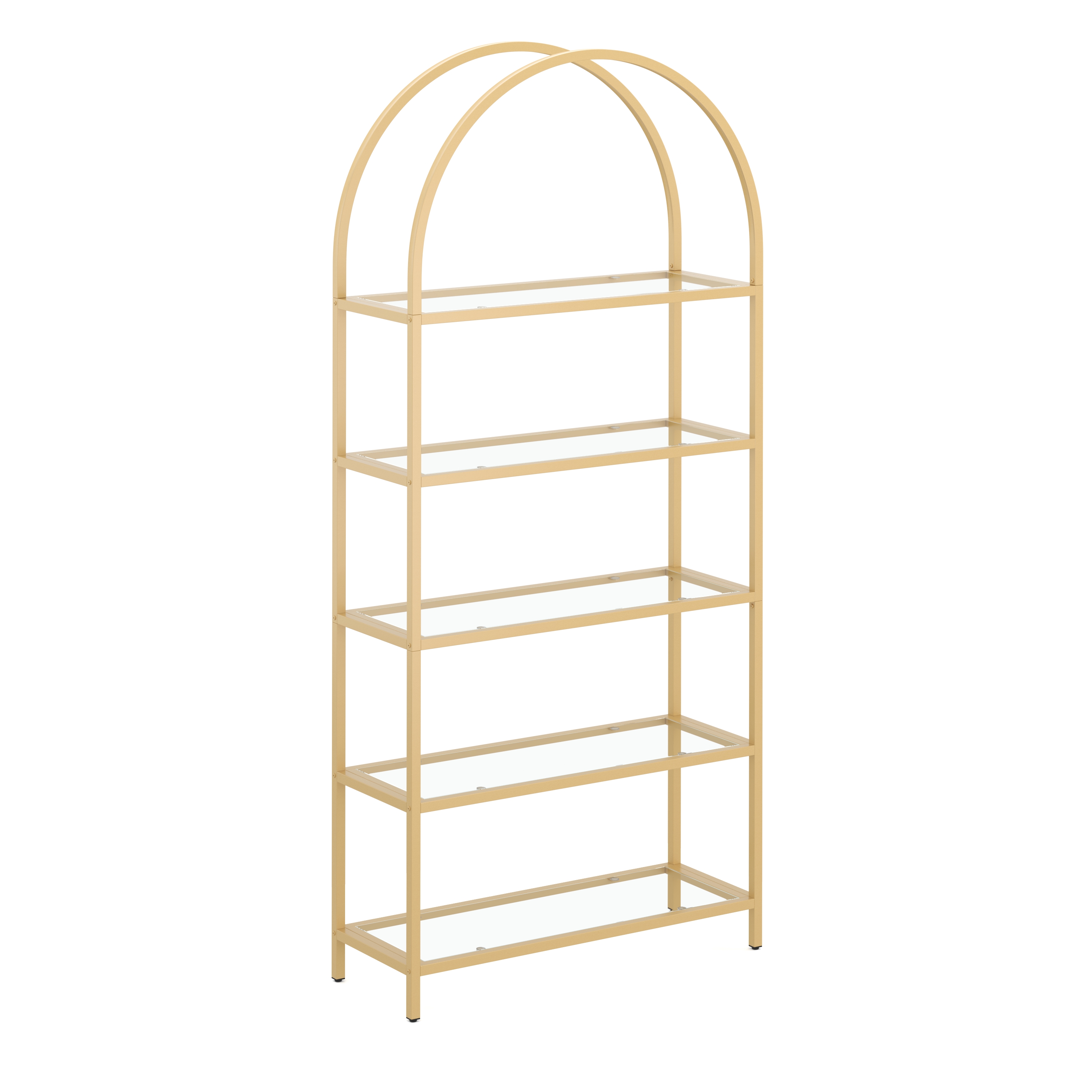 Bücherregal Glas TYRO 83 x 183 cm gold