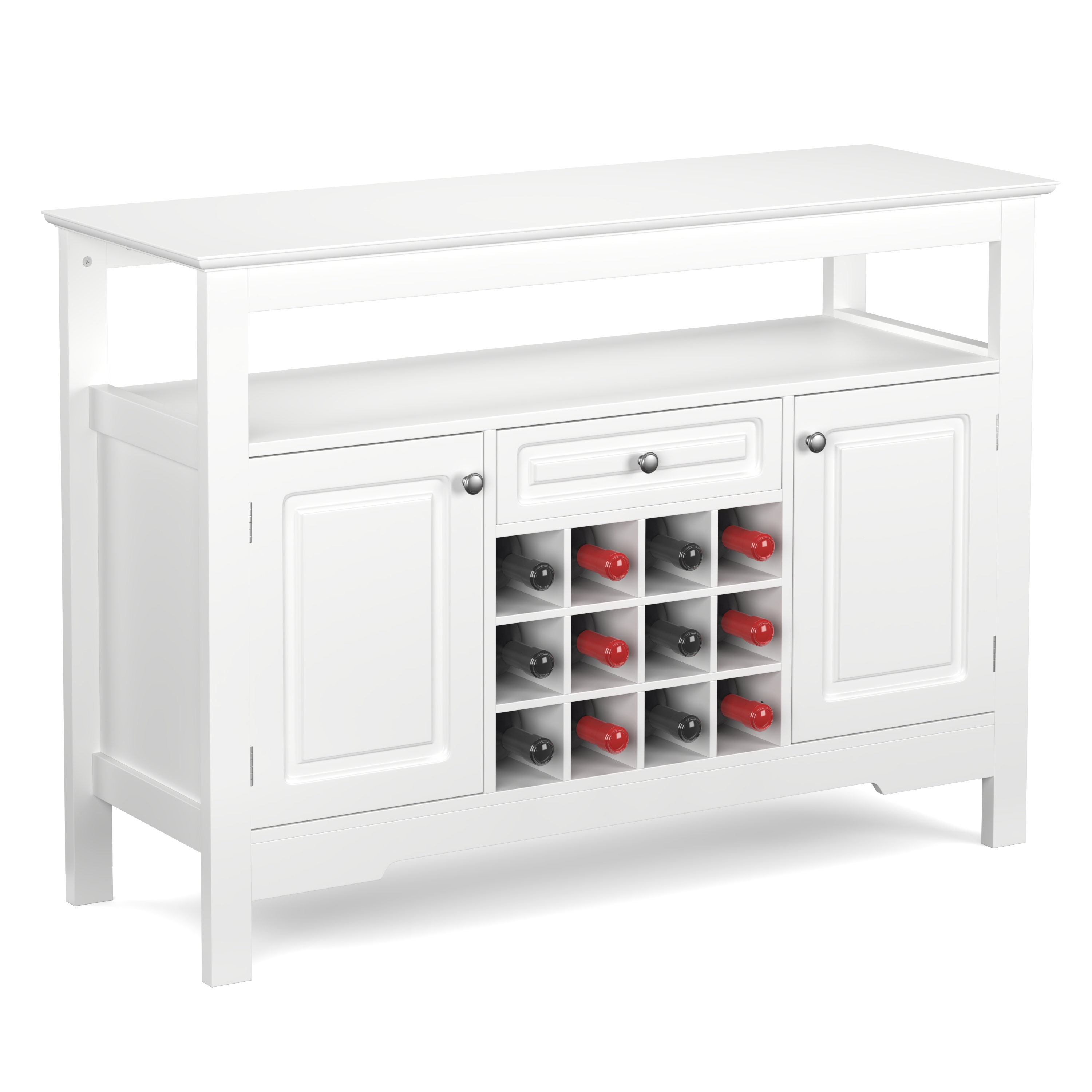 Sideboard LAVEA mit Weinregal 116 x 82 cm weiss
