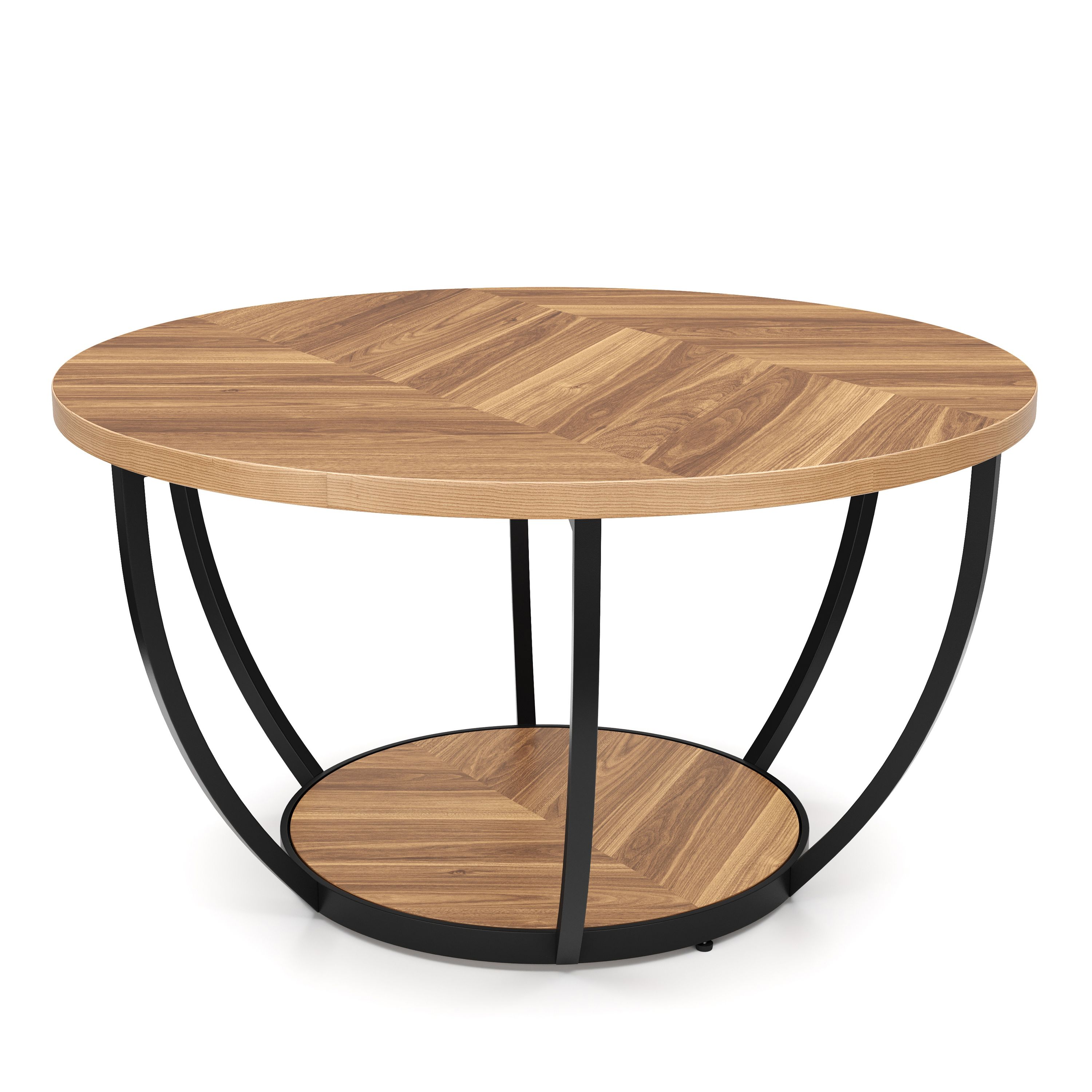 Beistelltisch COSINESS rund 80 x 44 cm braun/schwarz