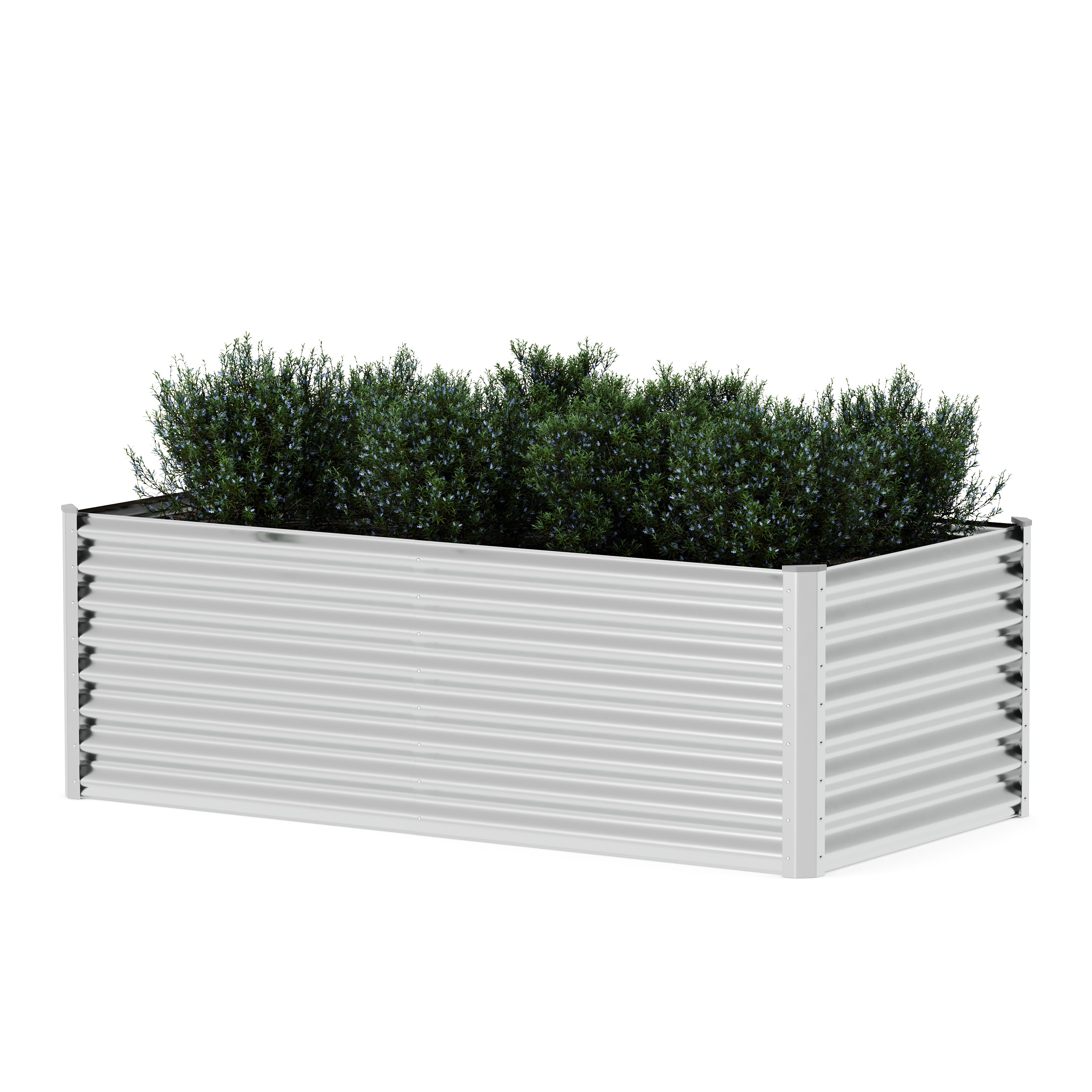 Hochbeet Stahl 180 x 90 x 60 cm silber