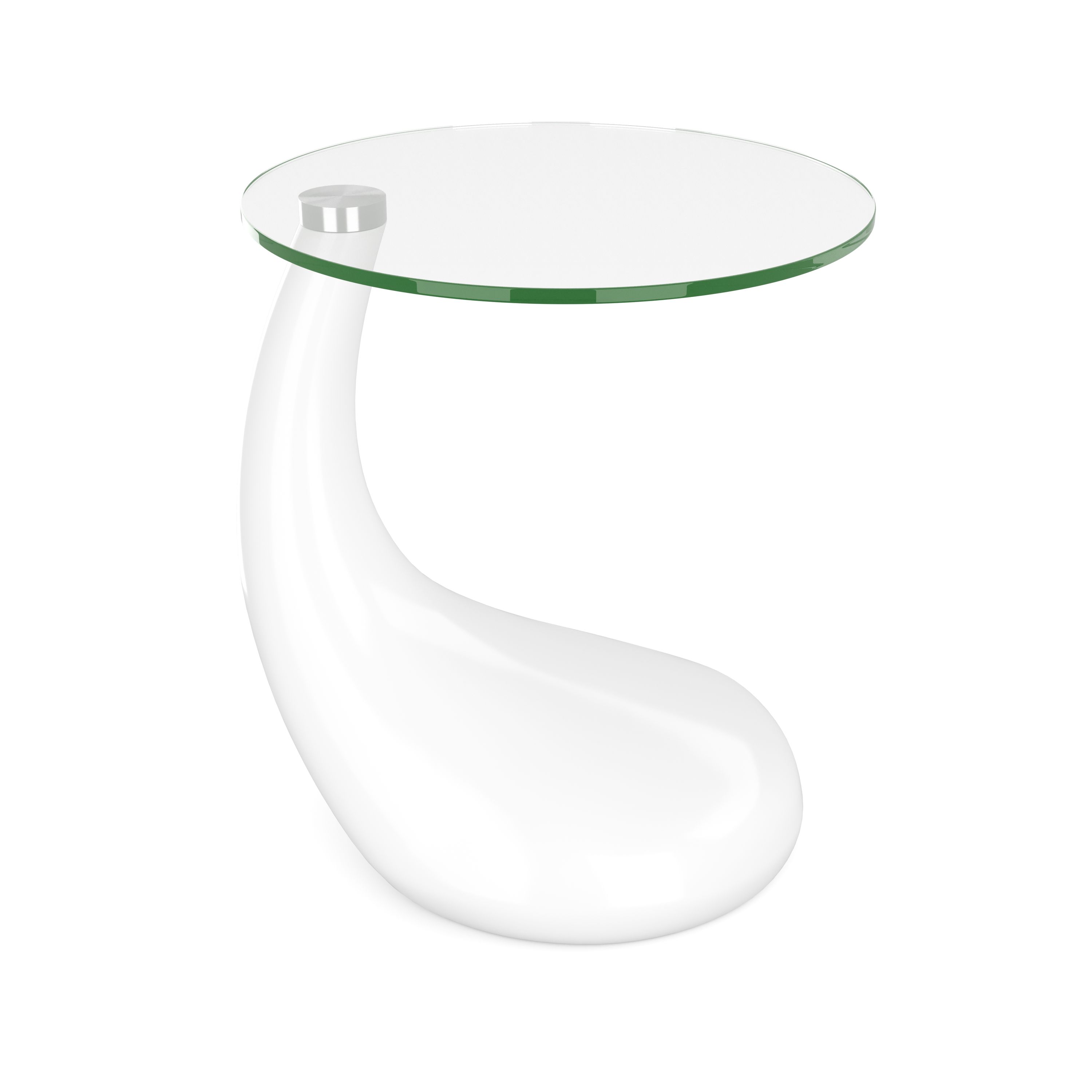 Beistelltisch Glas LORETTE rund 45 x 54 cm weiss