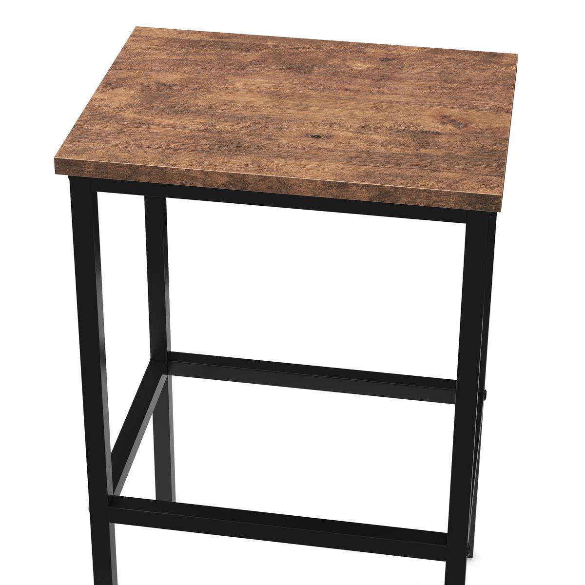 Table Haute de Bar Industriel/Vintage - DETROIT - Structure en Acier et Bois - L60 x L60 x H103 cm - Maison