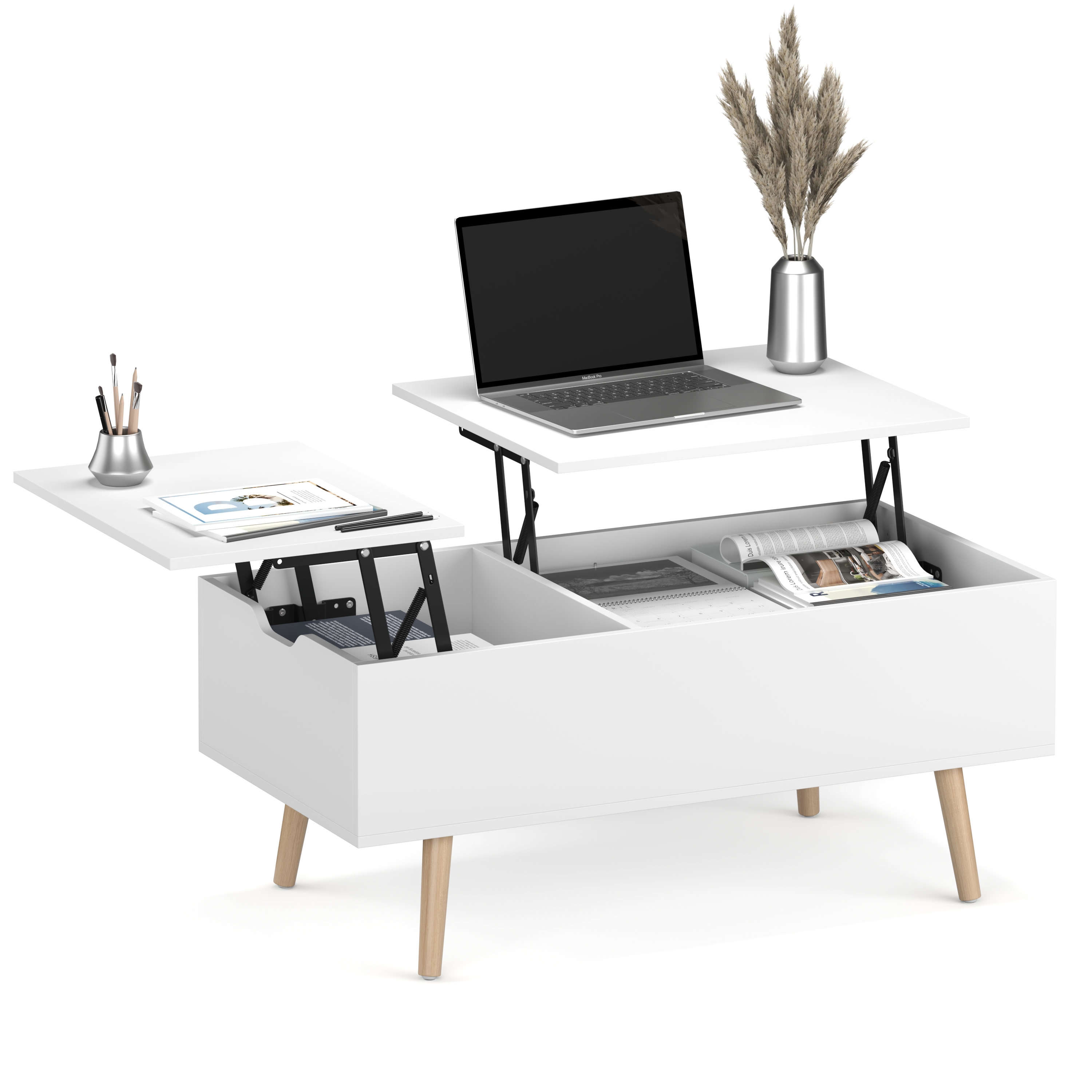 Image of Beistelltisch Laptoptisch NORDIC 101 x 51 x 44 cm weiss