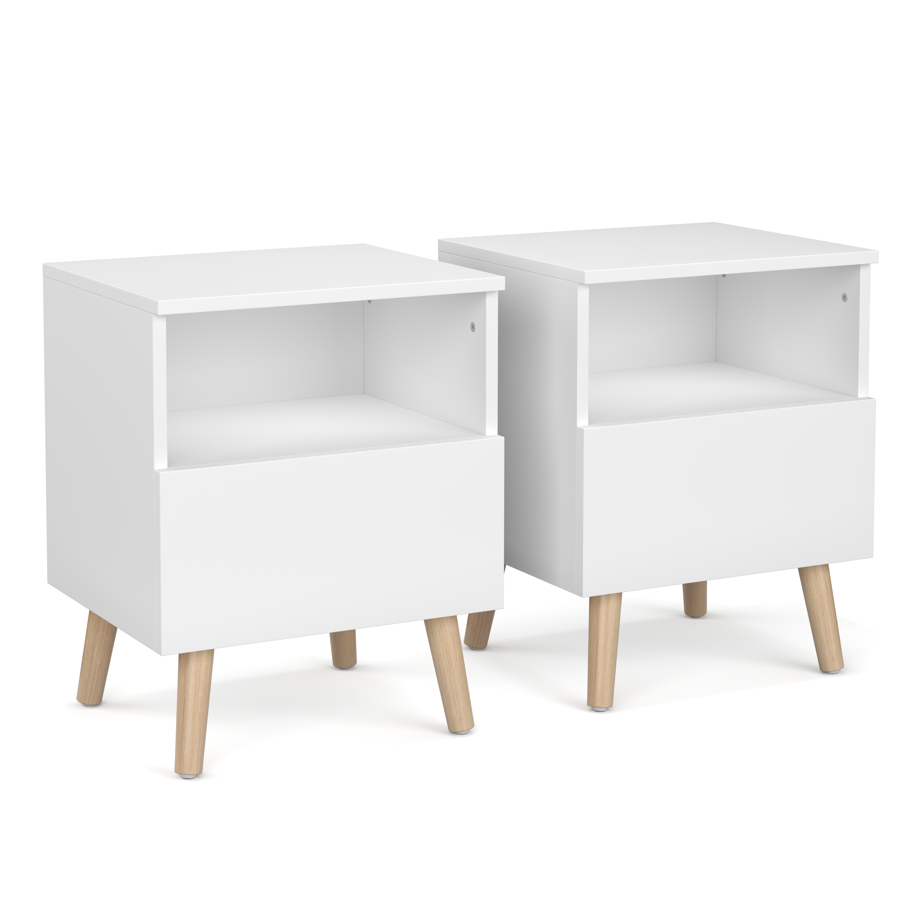 Nachttisch NORDIC 40 x 50 cm 2er Set weiss