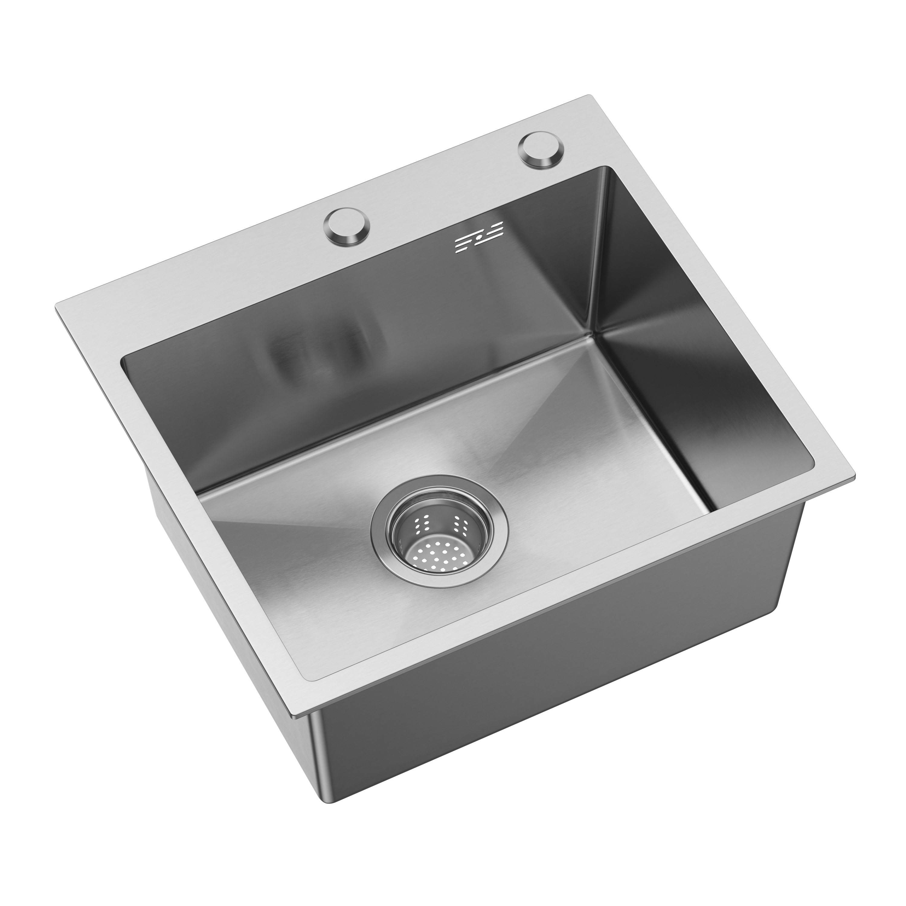 Spülbecken Edelstahl 50 x 45 cm mit Siebkorb