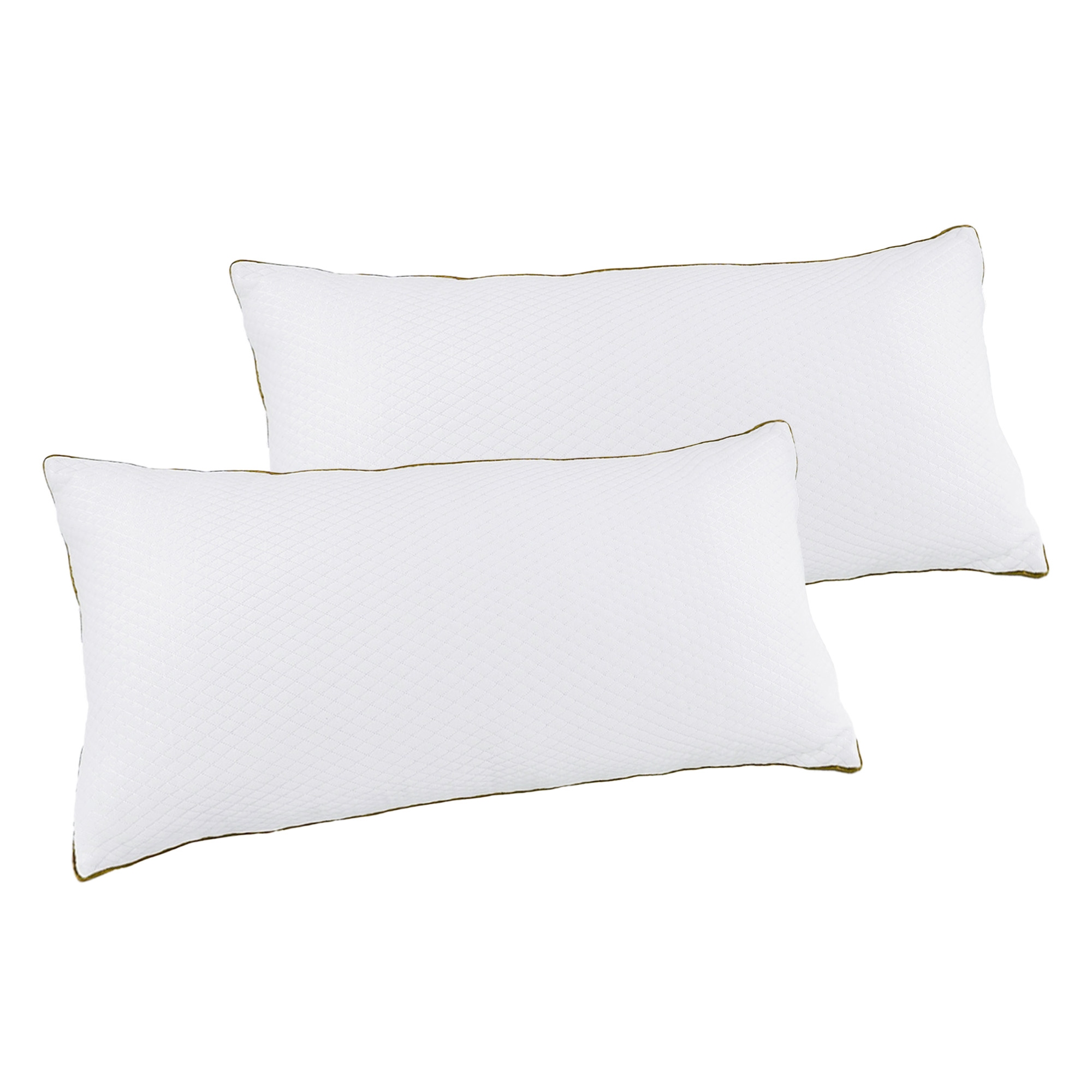 Kopfkissen 2er Set 80 x 40 cm weiss/gold