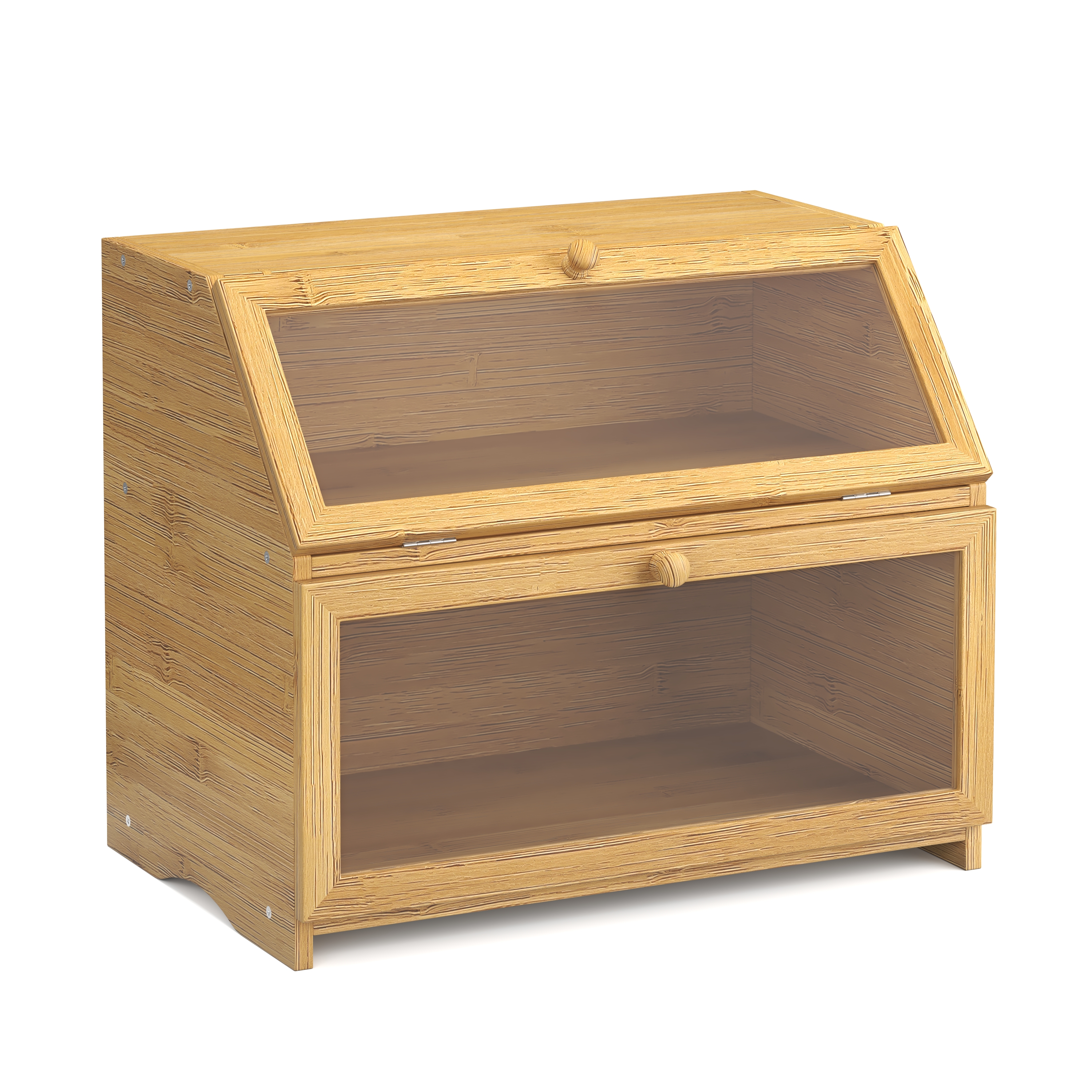 Brotkasten Bambus 2 Etagen mit Sichtfenster 39 x 25 x 32 cm