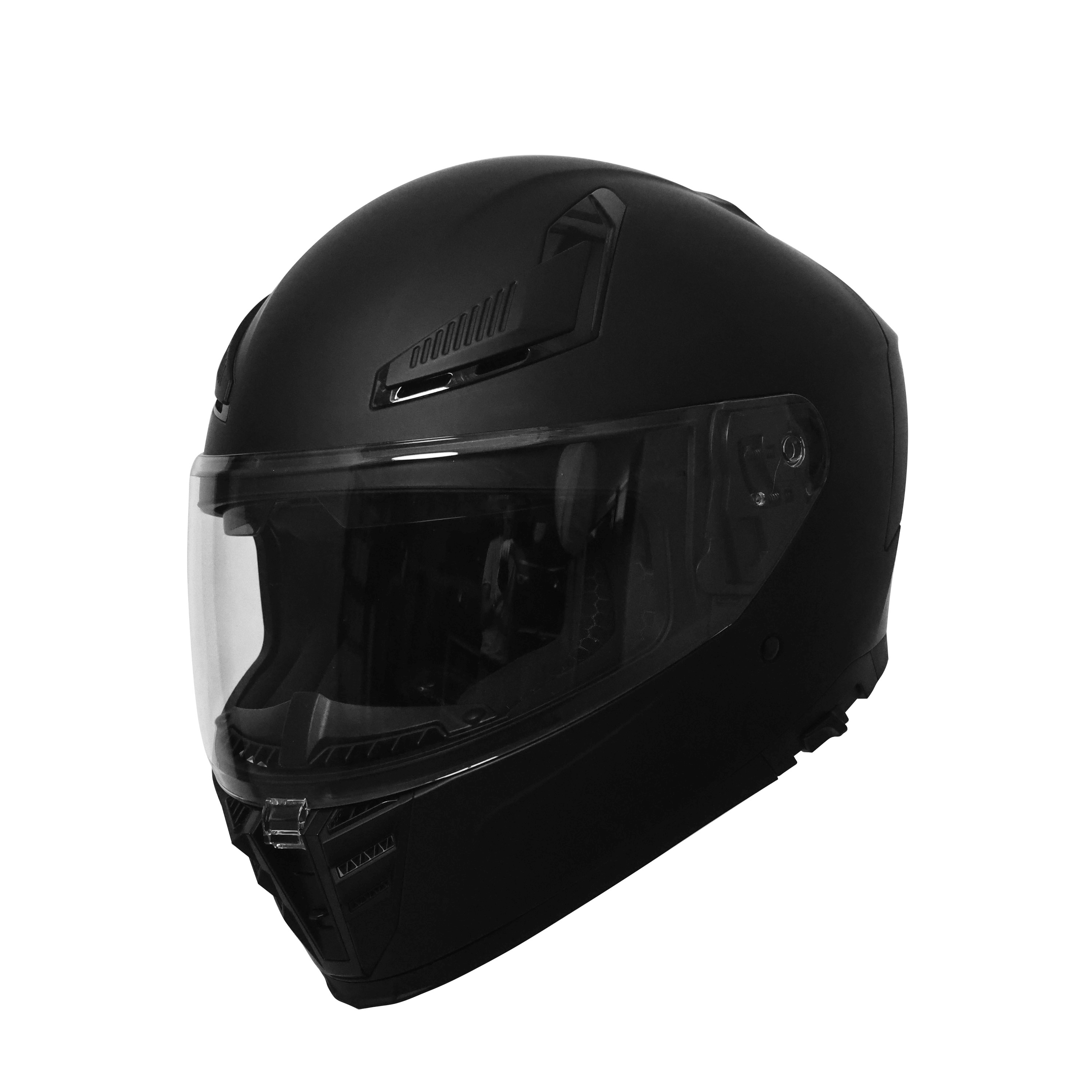 Motorrad Integralhelm mit Sonnenvisier schwarz matt Grösse 55/56