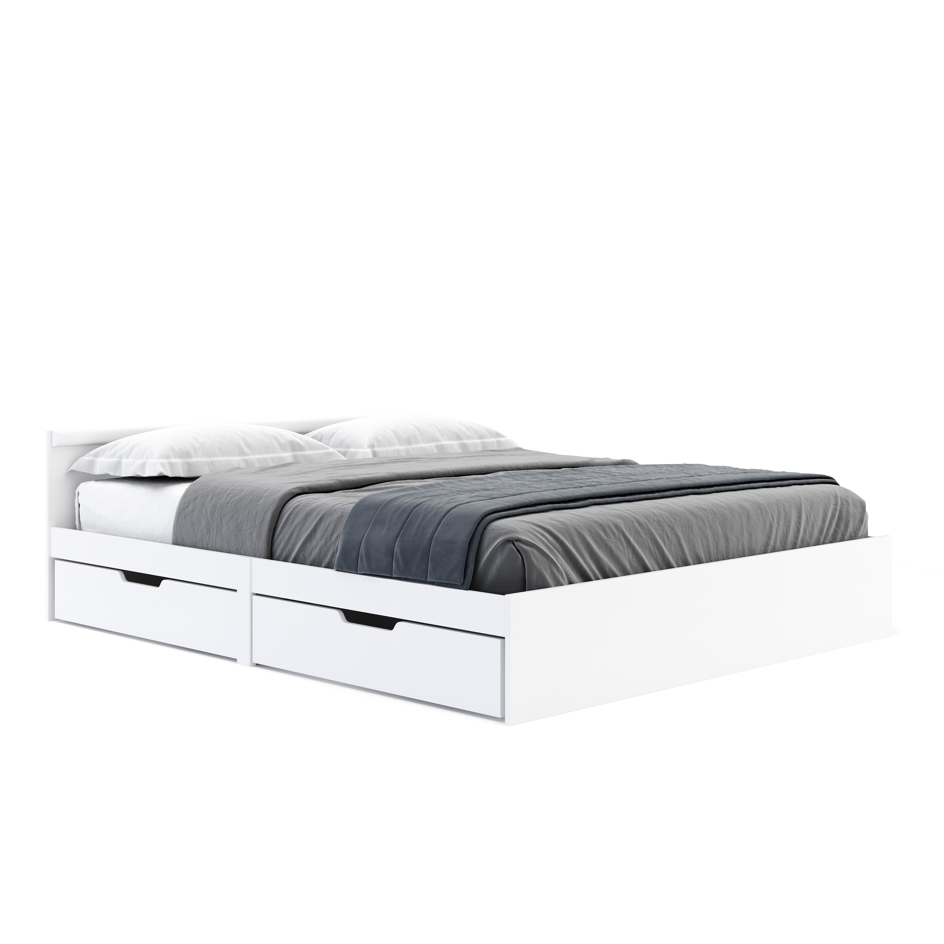 Bett Holz BELLA mit Stauraum und Schubladen 160 x 200 cm weiss