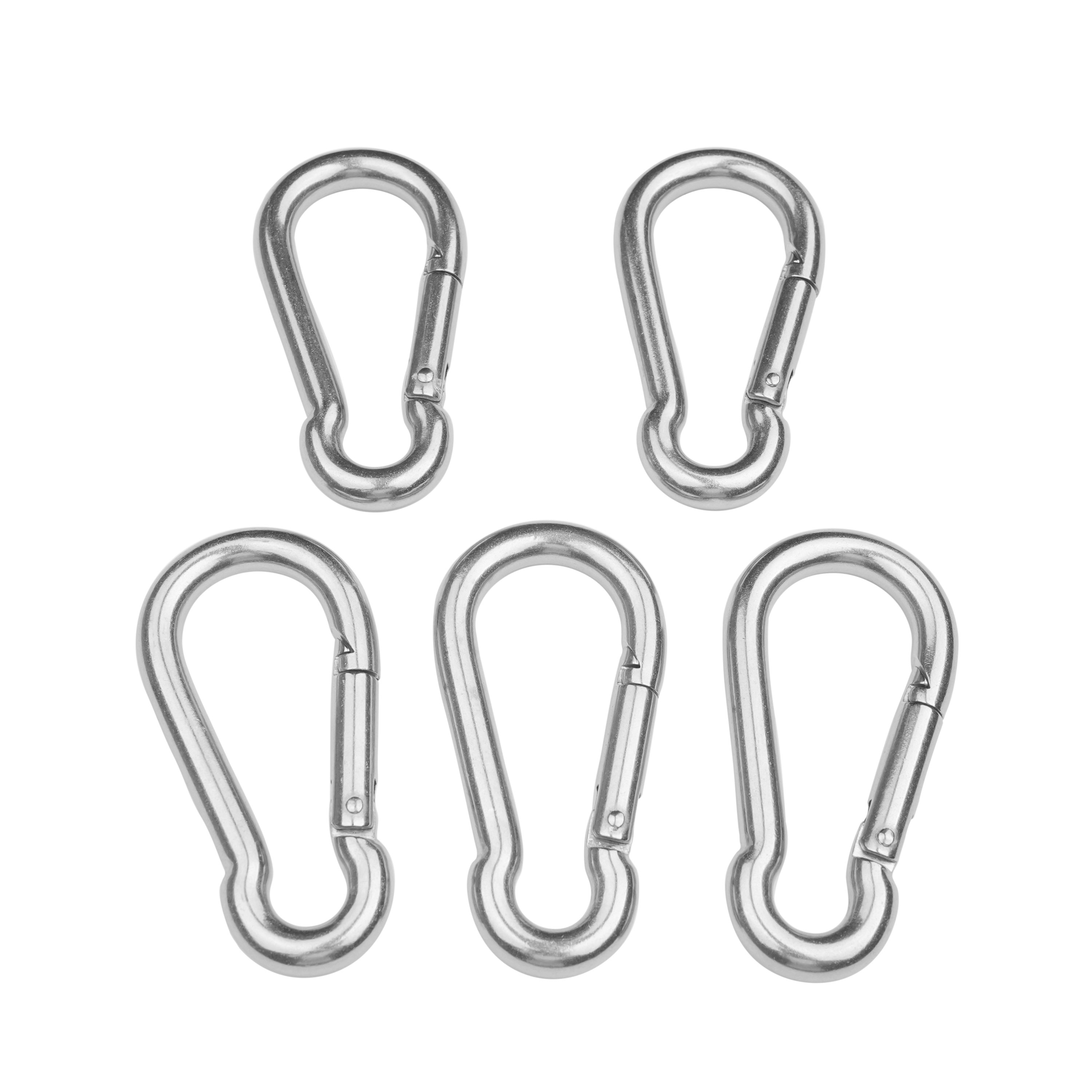 Karabiner Edelstahl 10 cm 5er Set
