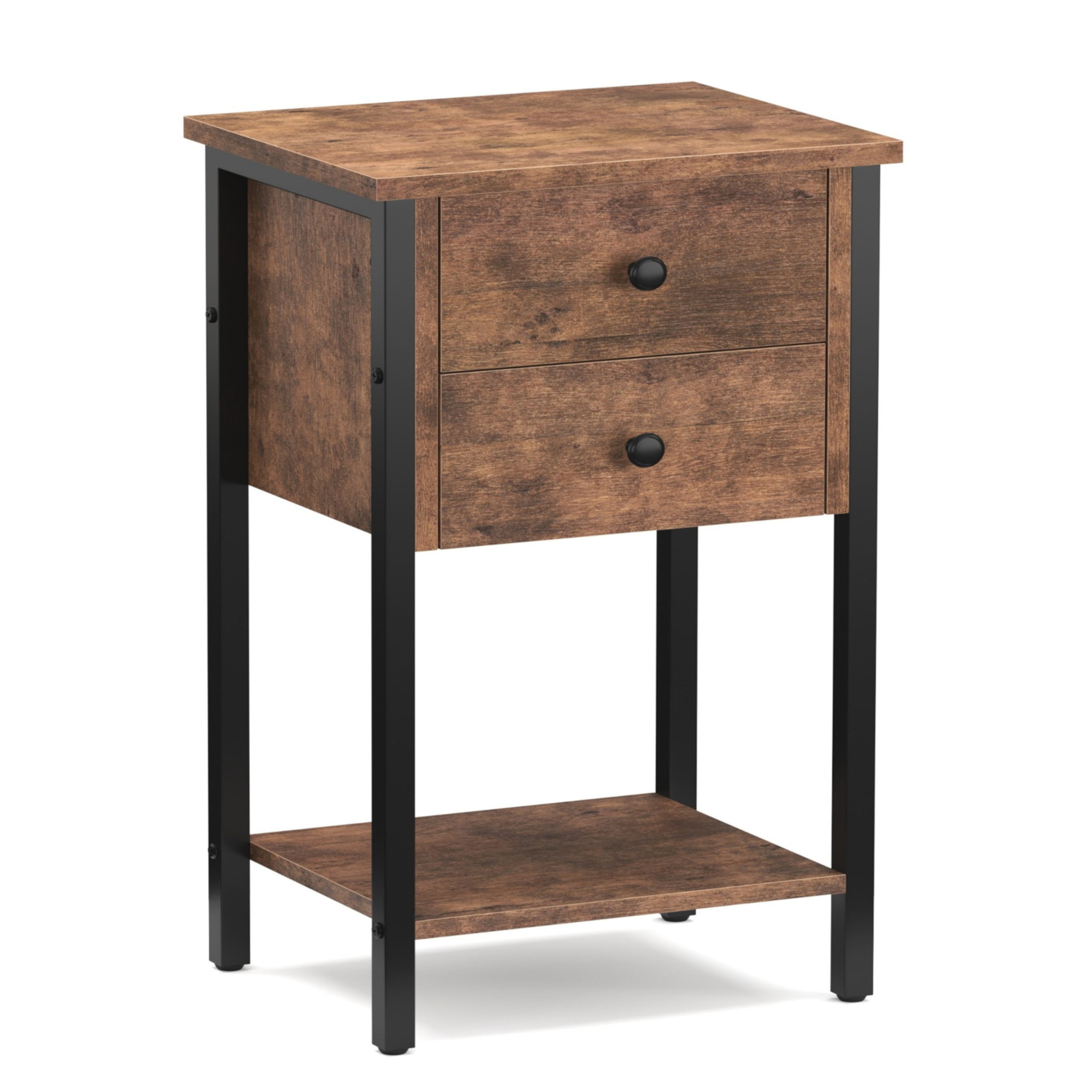 Nachttisch Vintage BONITA 35 x 68 cm mit 2 Schubladen