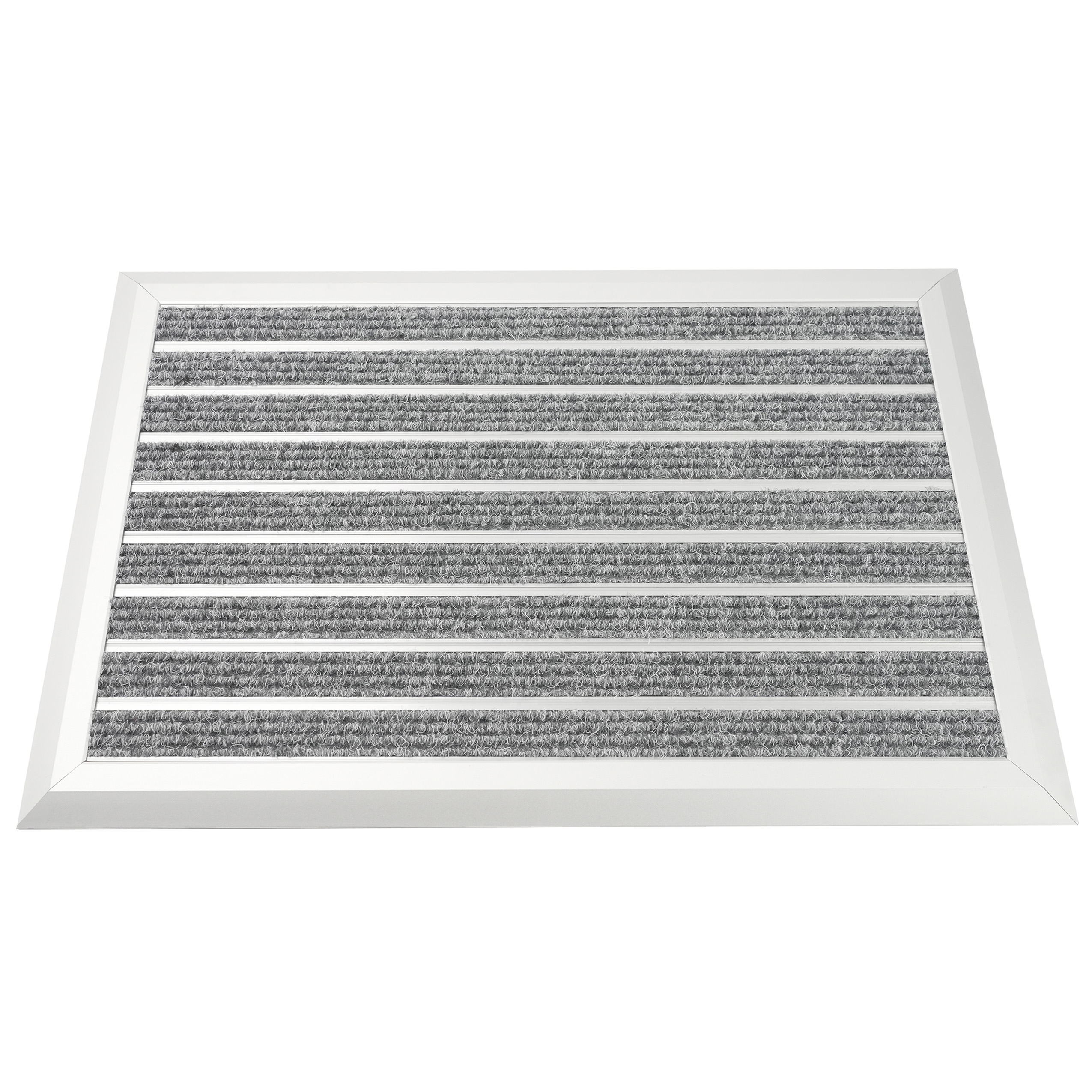 Fussmatte mit Aluminiumrahmen 60 x 40 cm silber/grau