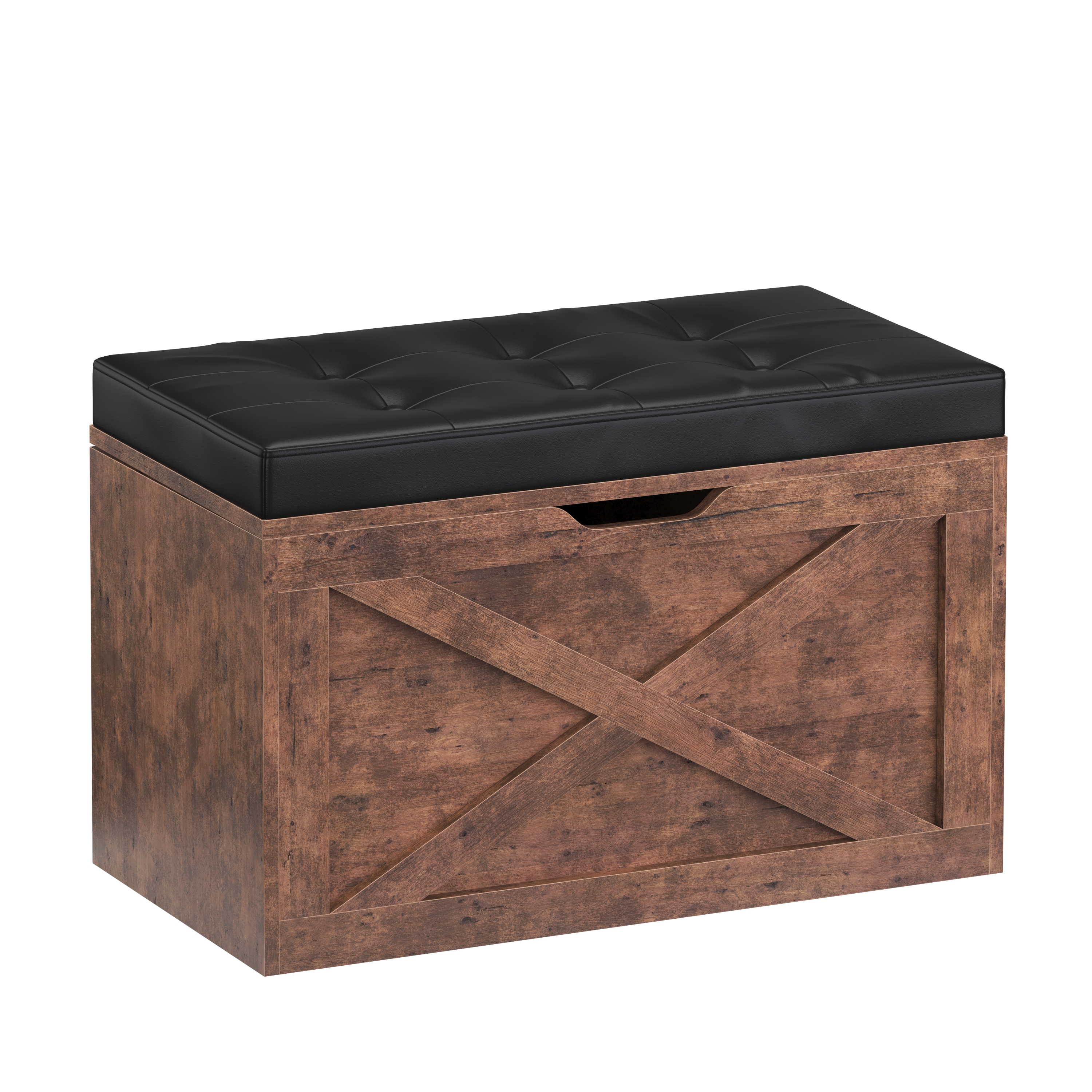 Truhe Leder Vintage BONITA 76 x 48 x 40 cm