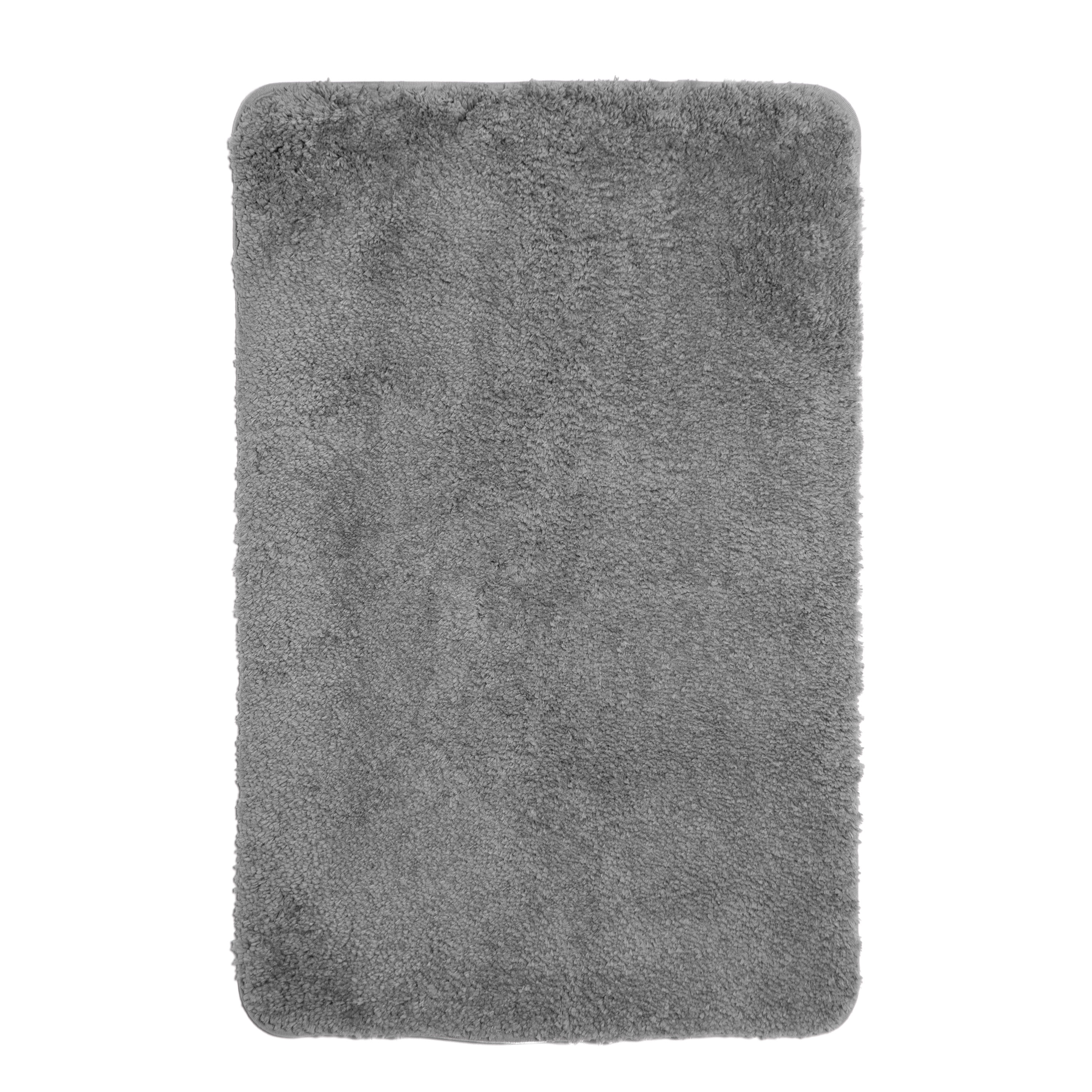 Badteppich Hochflor MERLE 70 x 120 cm grau
