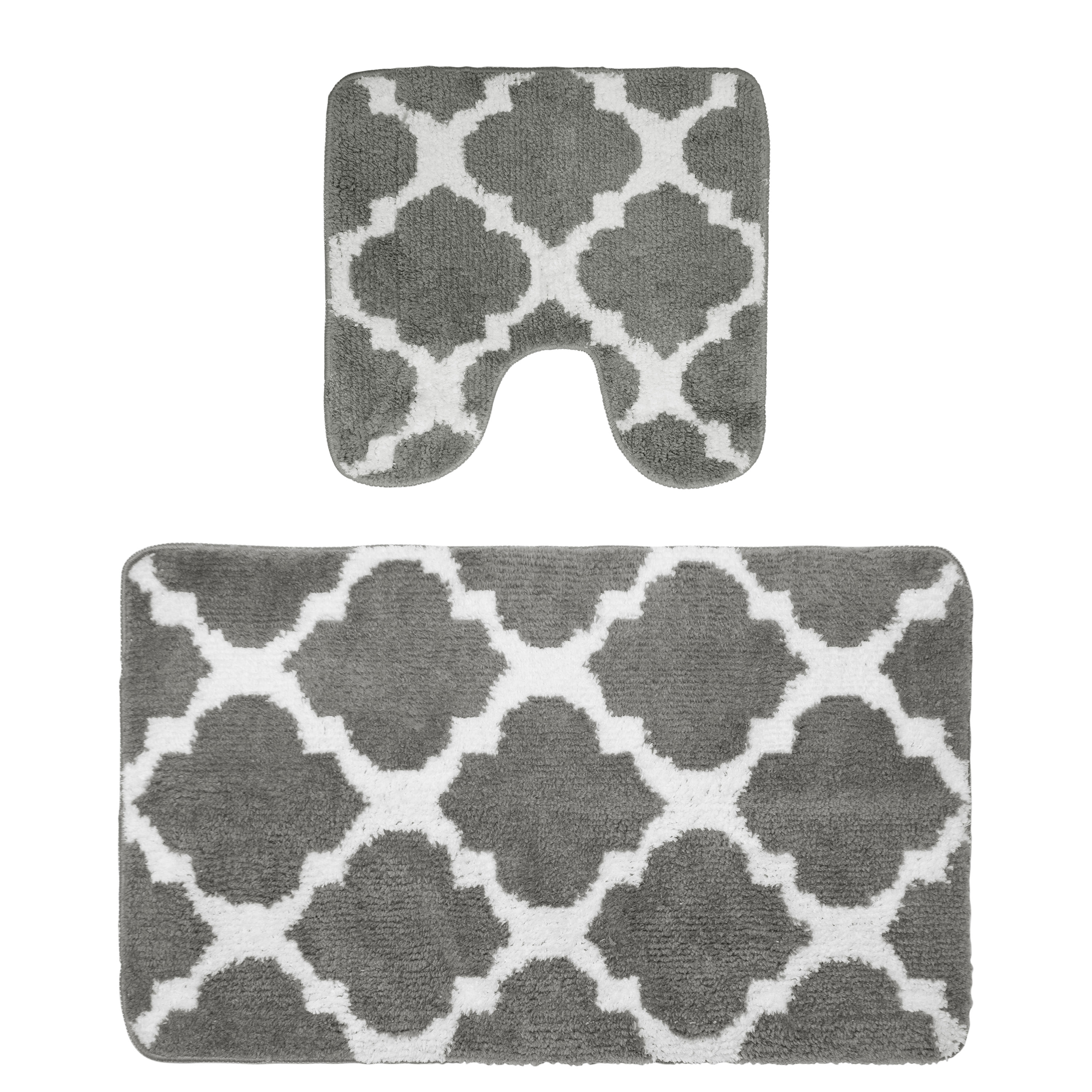 Image of Badteppich Set ROSALIE 2-teilig grau