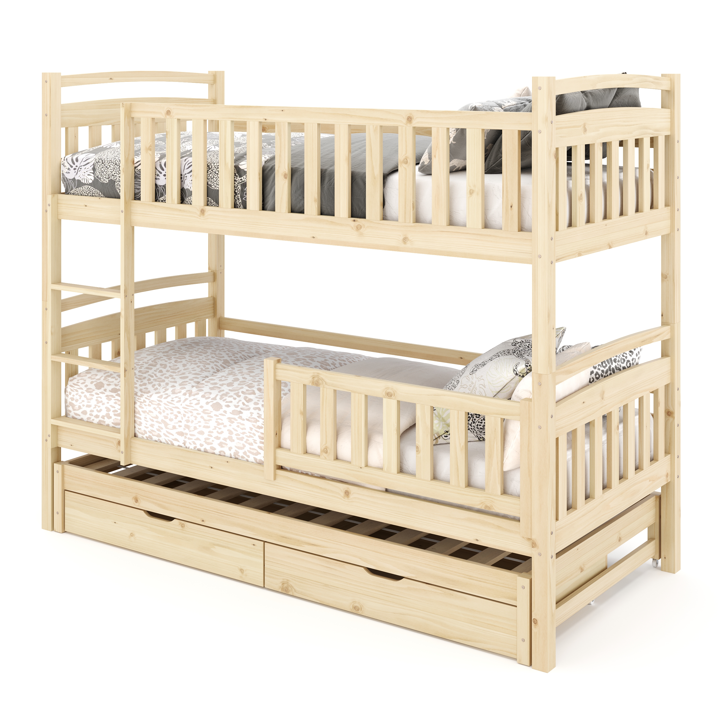 Etagenbett JULIETTE mit Ausziehfunktion 90 x 200 cm natur