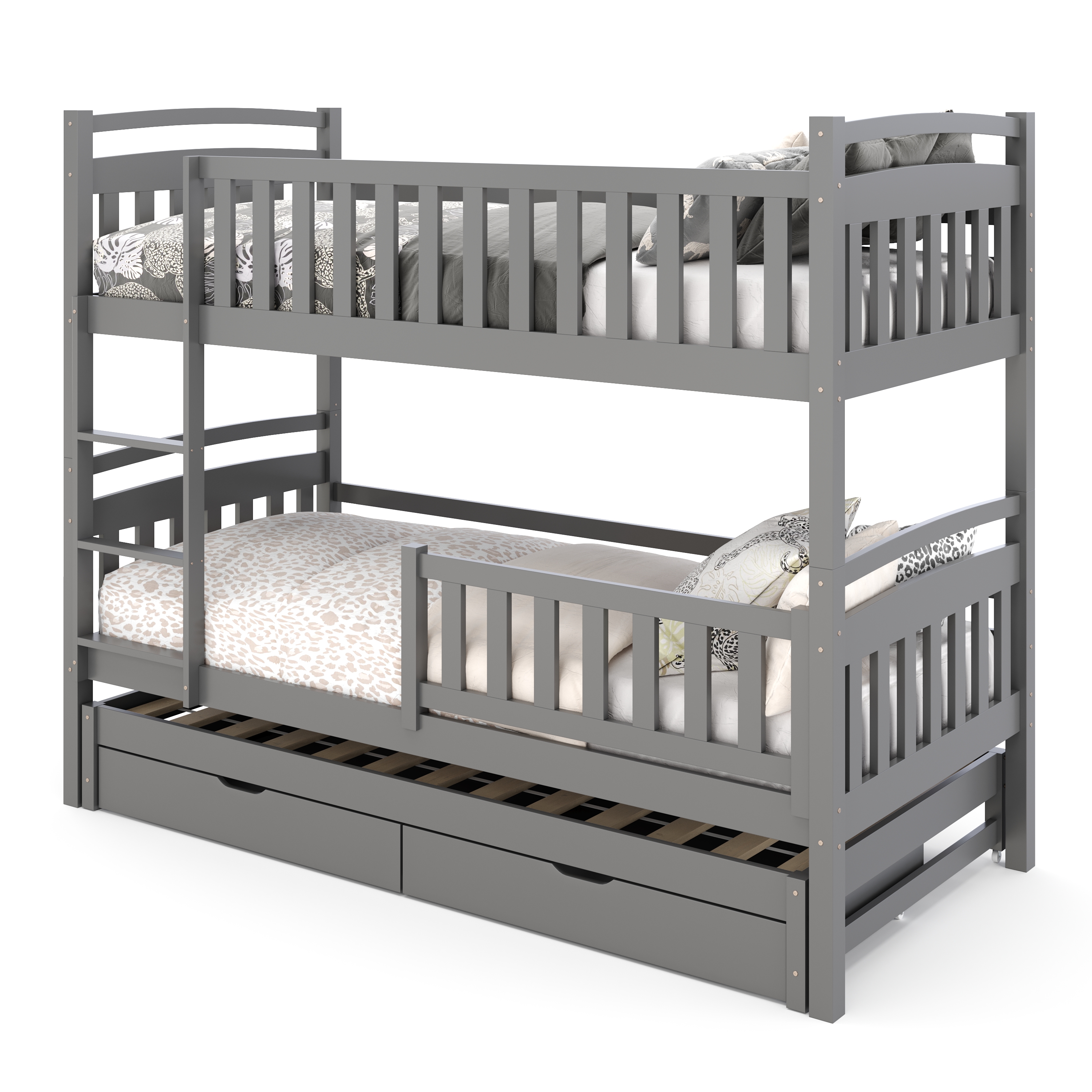 Etagenbett JULIETTE mit Ausziehfunktion 90 x 200 cm anthrazit