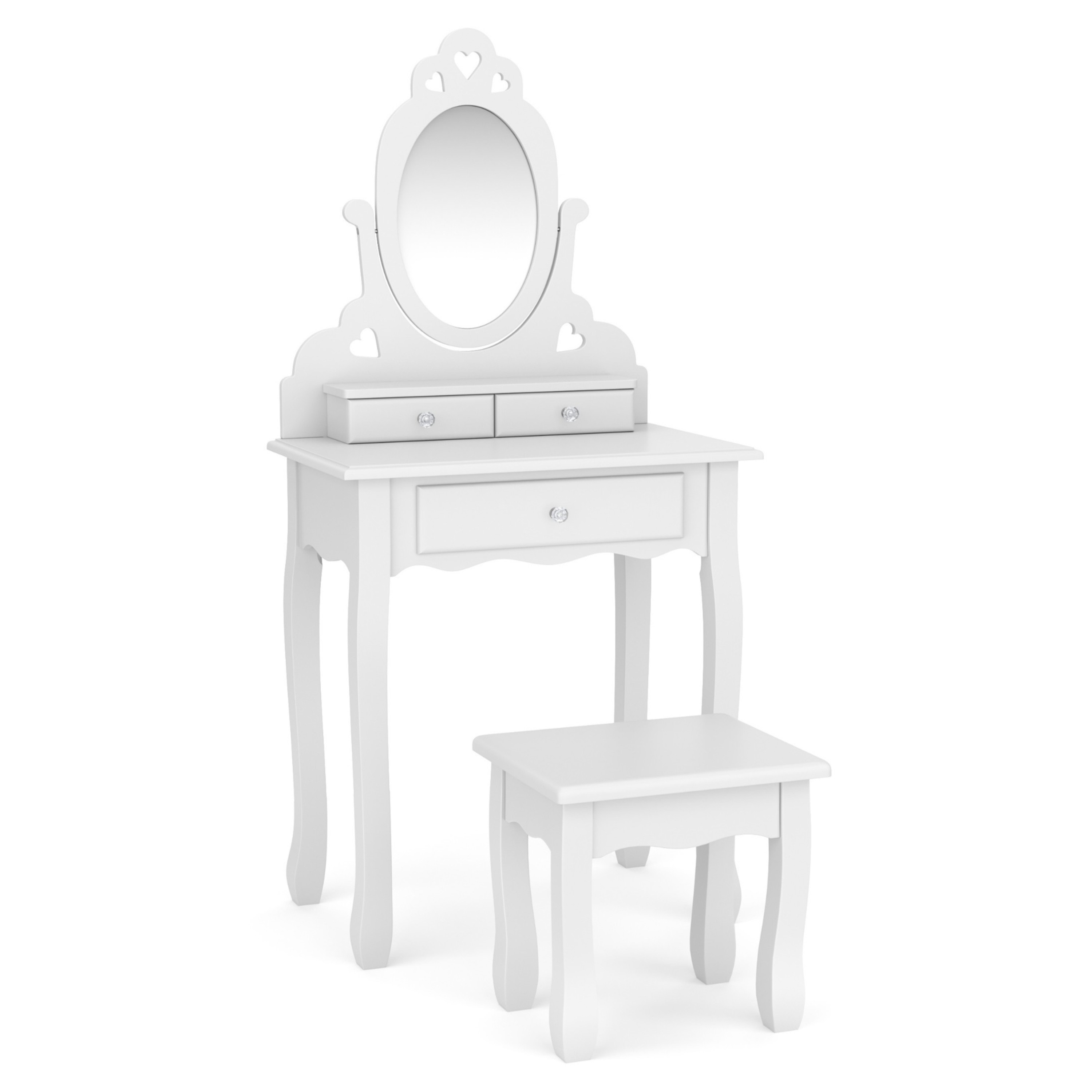 Kinder Schminktisch mit Hocker weiss